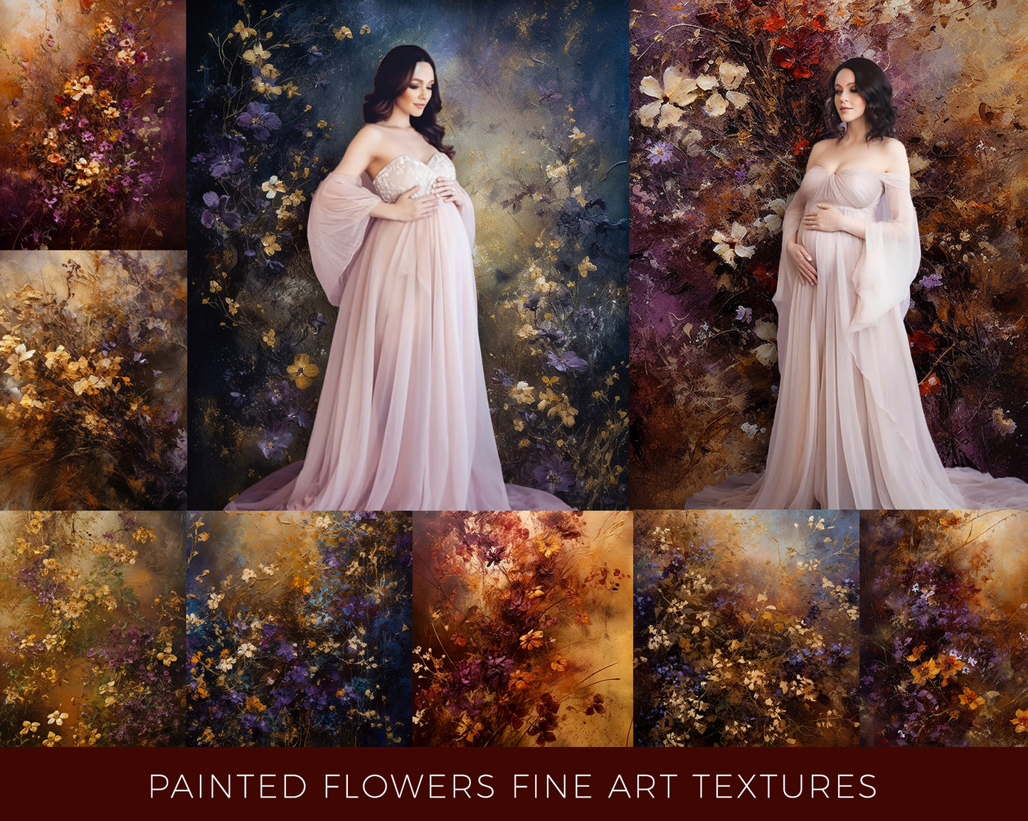 16 Painted Flowers Fine Art Textures
