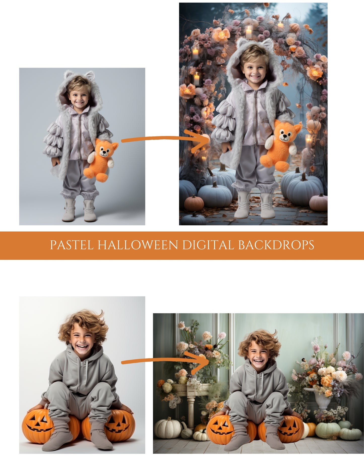 Pastel Halloween Digital Backdrops