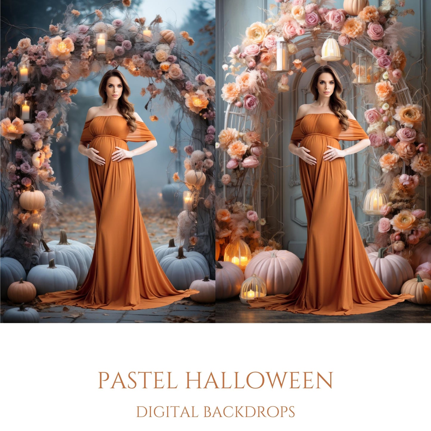 Pastel Halloween Digital Backdrops