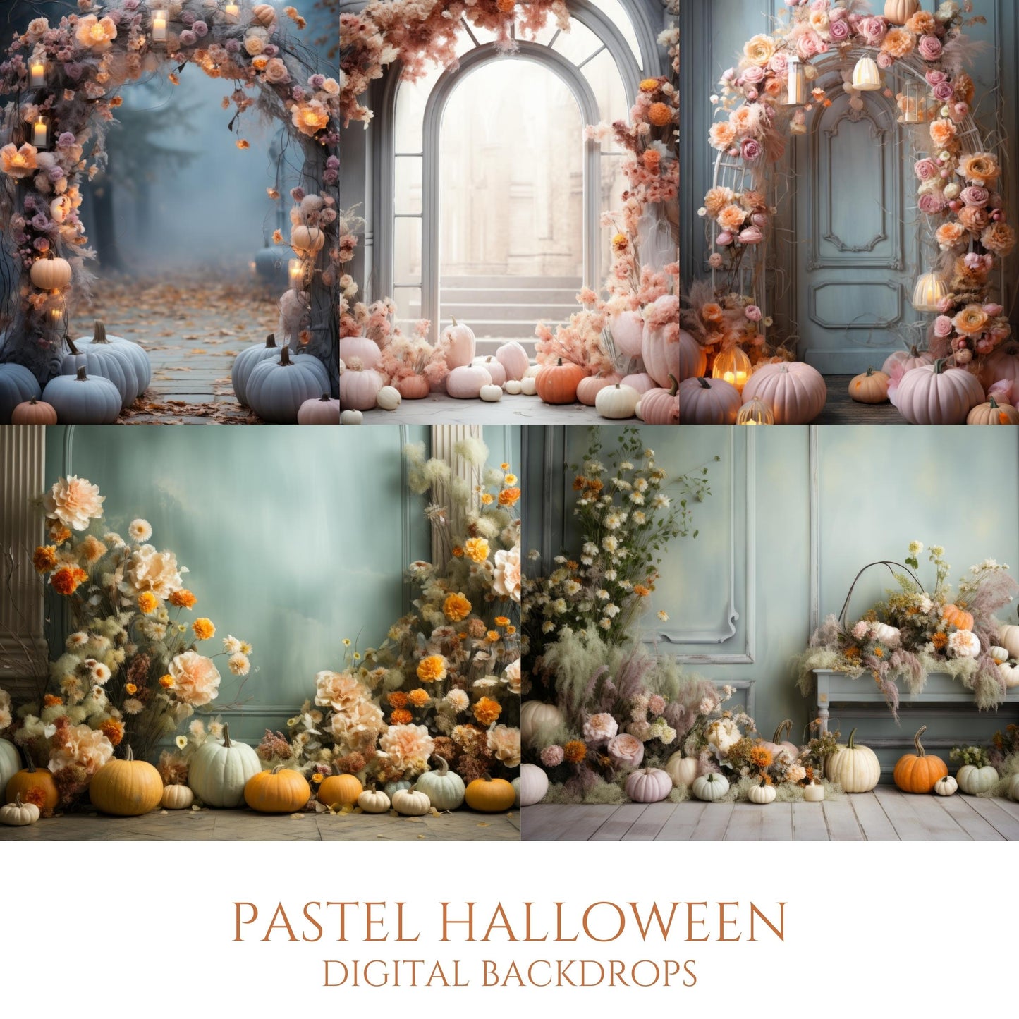Pastel Halloween Digital Backdrops