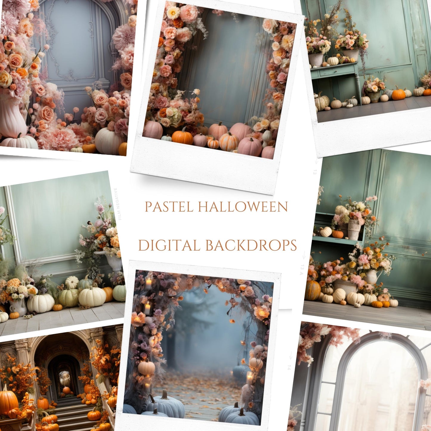 Pastel Halloween Digital Backdrops