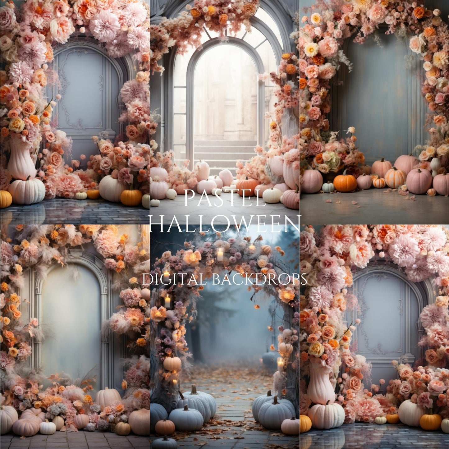 Pastel Halloween Digital Backdrops