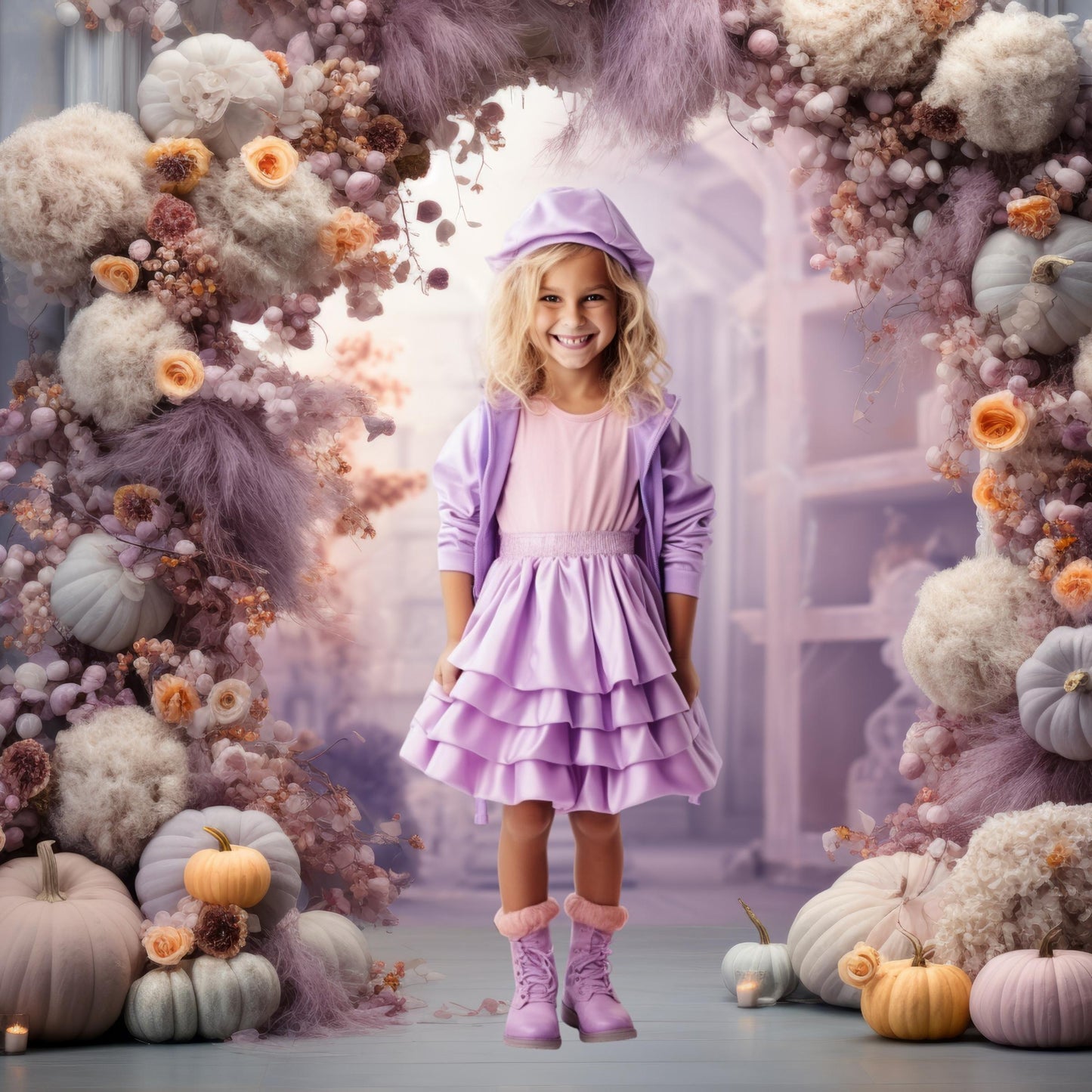 Pink and Purple Pastel Halloween Digital Backdrops