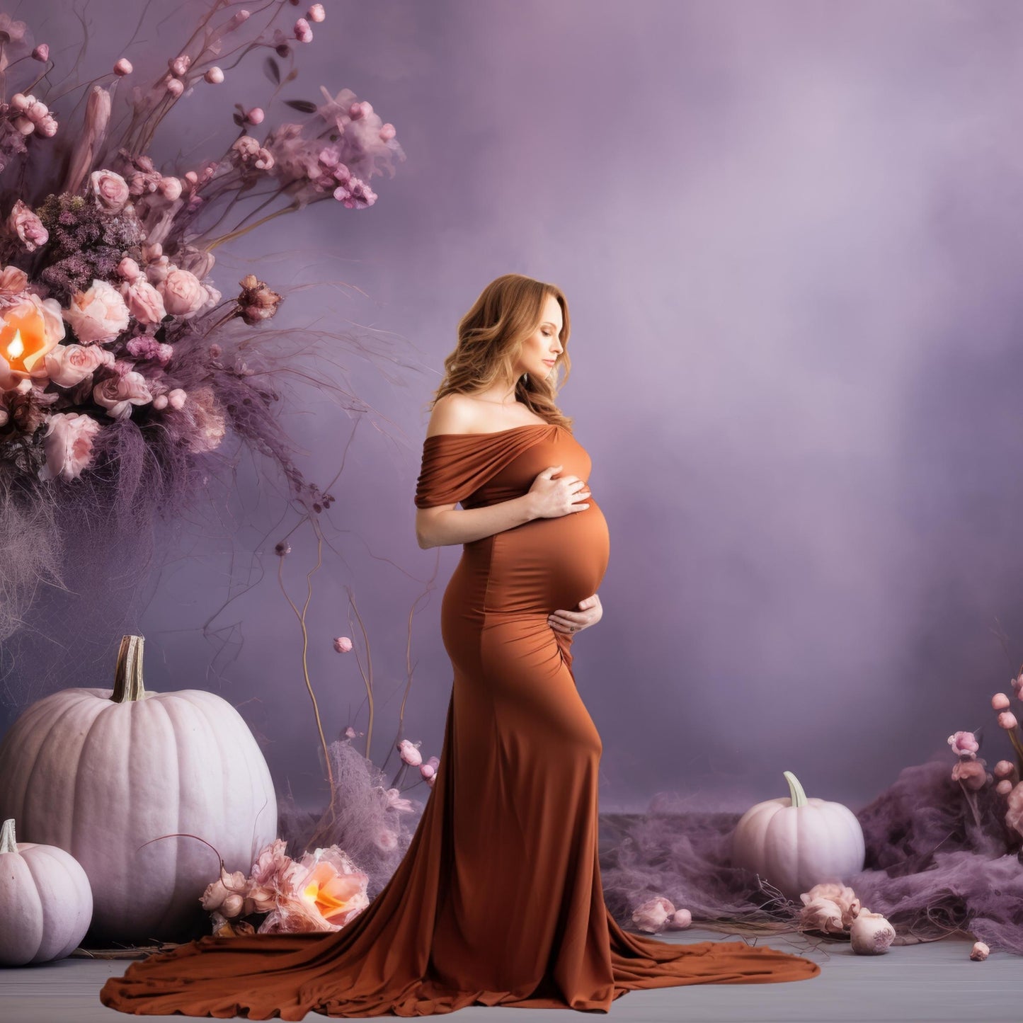 Pink and Purple Pastel Halloween Digital Backdrops
