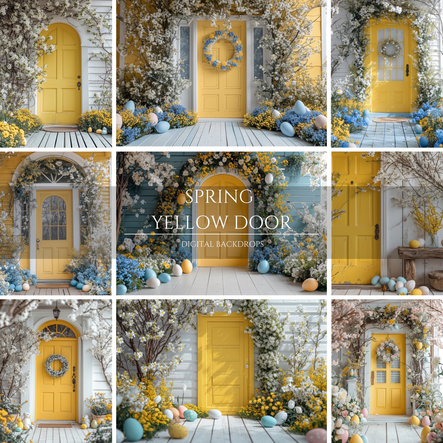 Yellow Spring Door Digital Backdrops