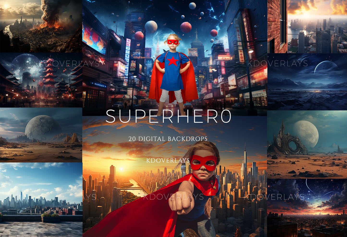 Superhero Digital Backdrops