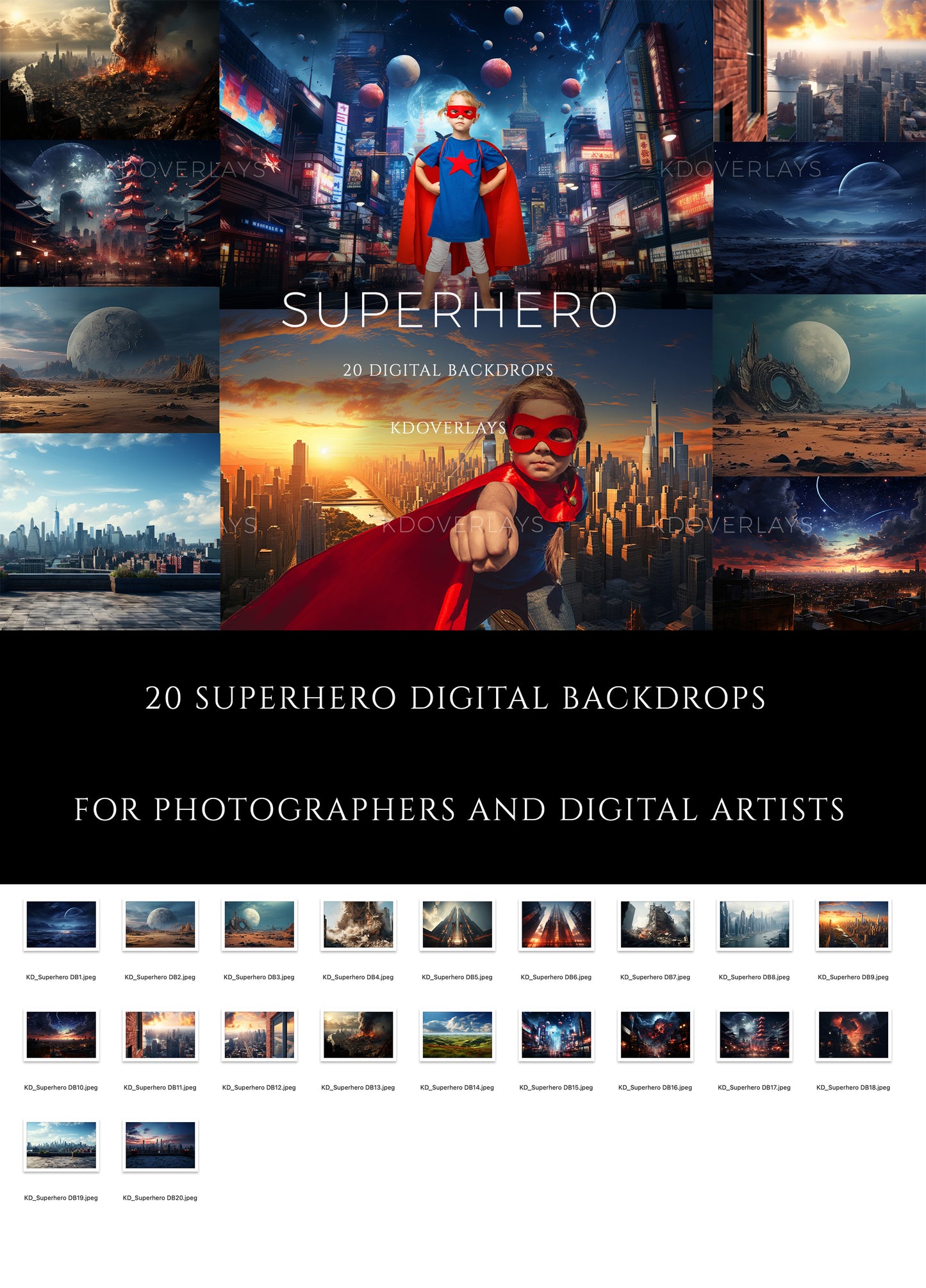 Superhero Digital Backdrops