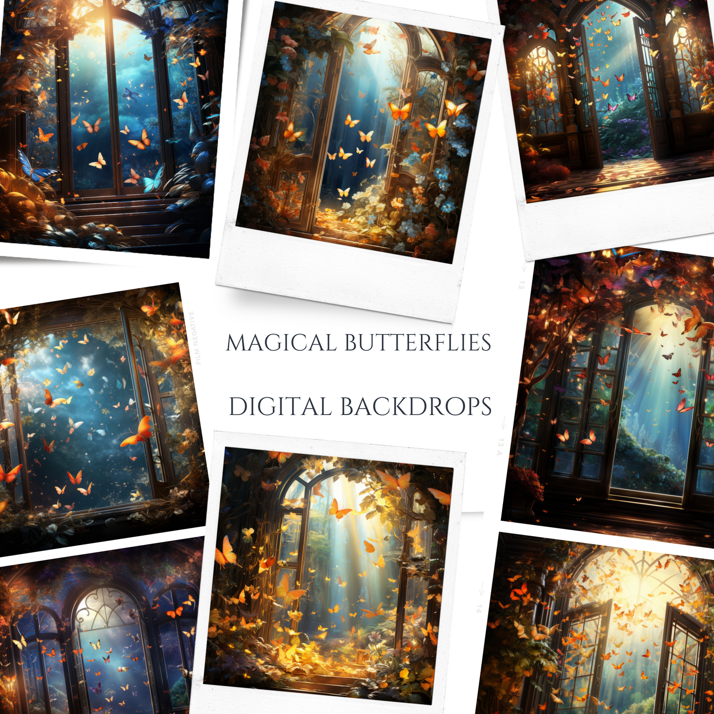 Magical Butterflies Digital Backdrops