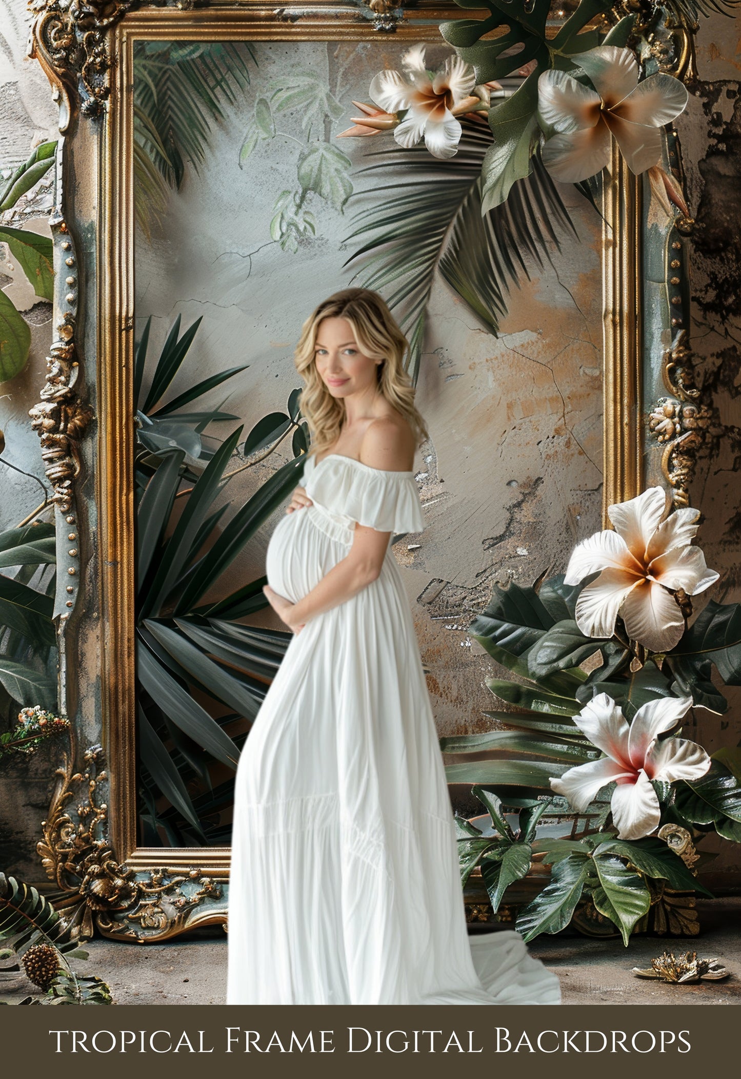 Tropical Frame Maternity Digital Backdrops