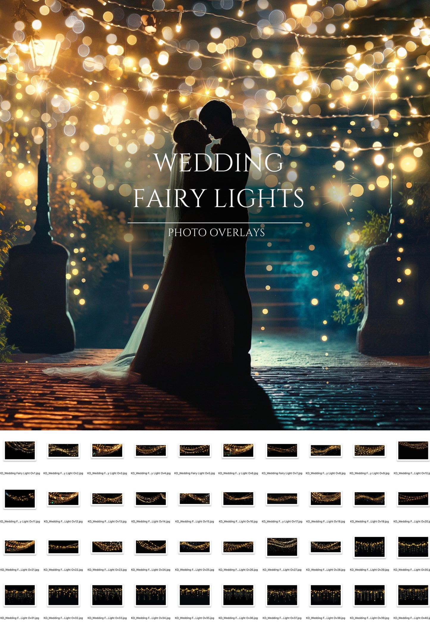 Wedding String Fairy Light Overlays