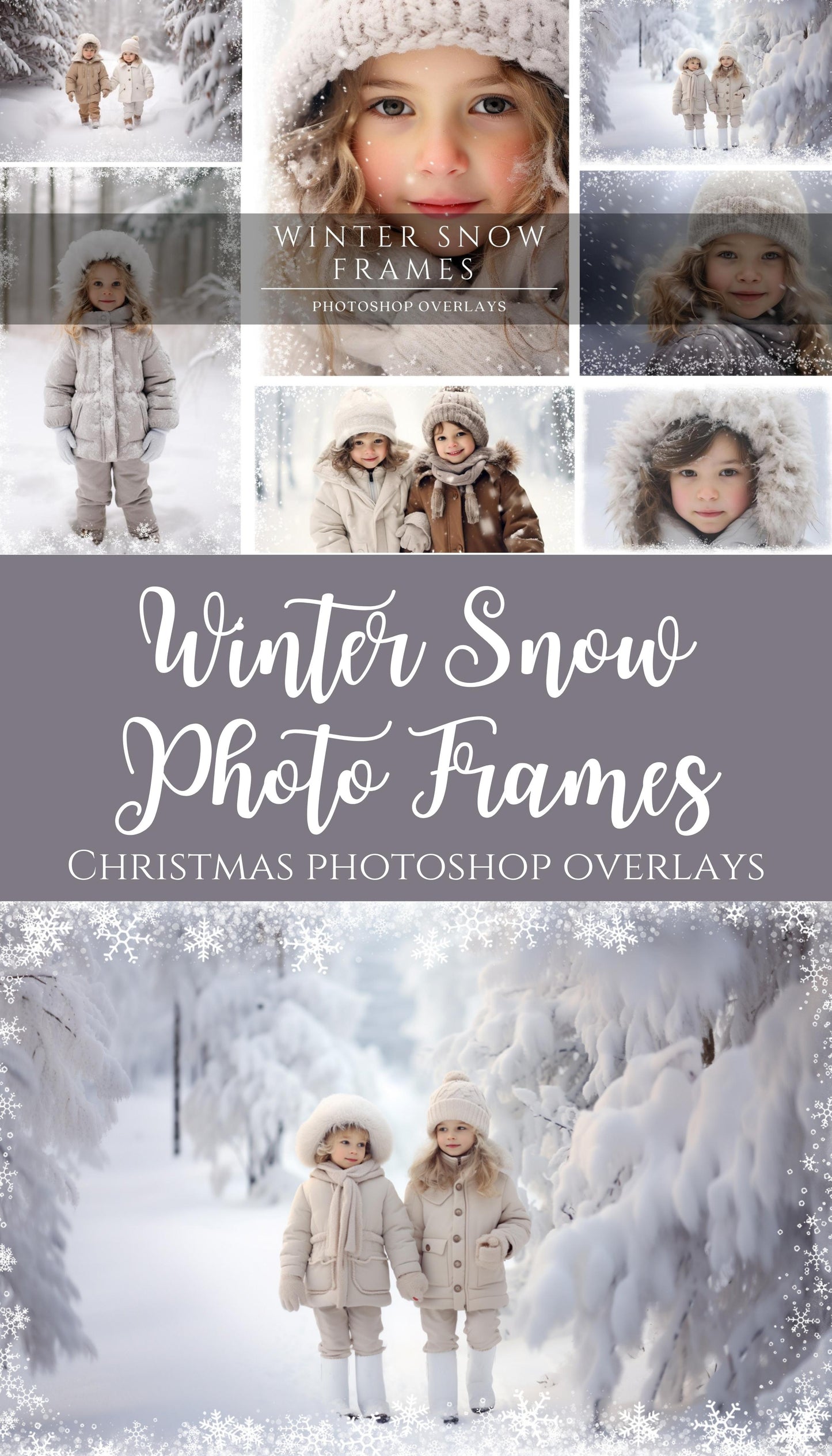 Winter Snow Photo Frame Overlays