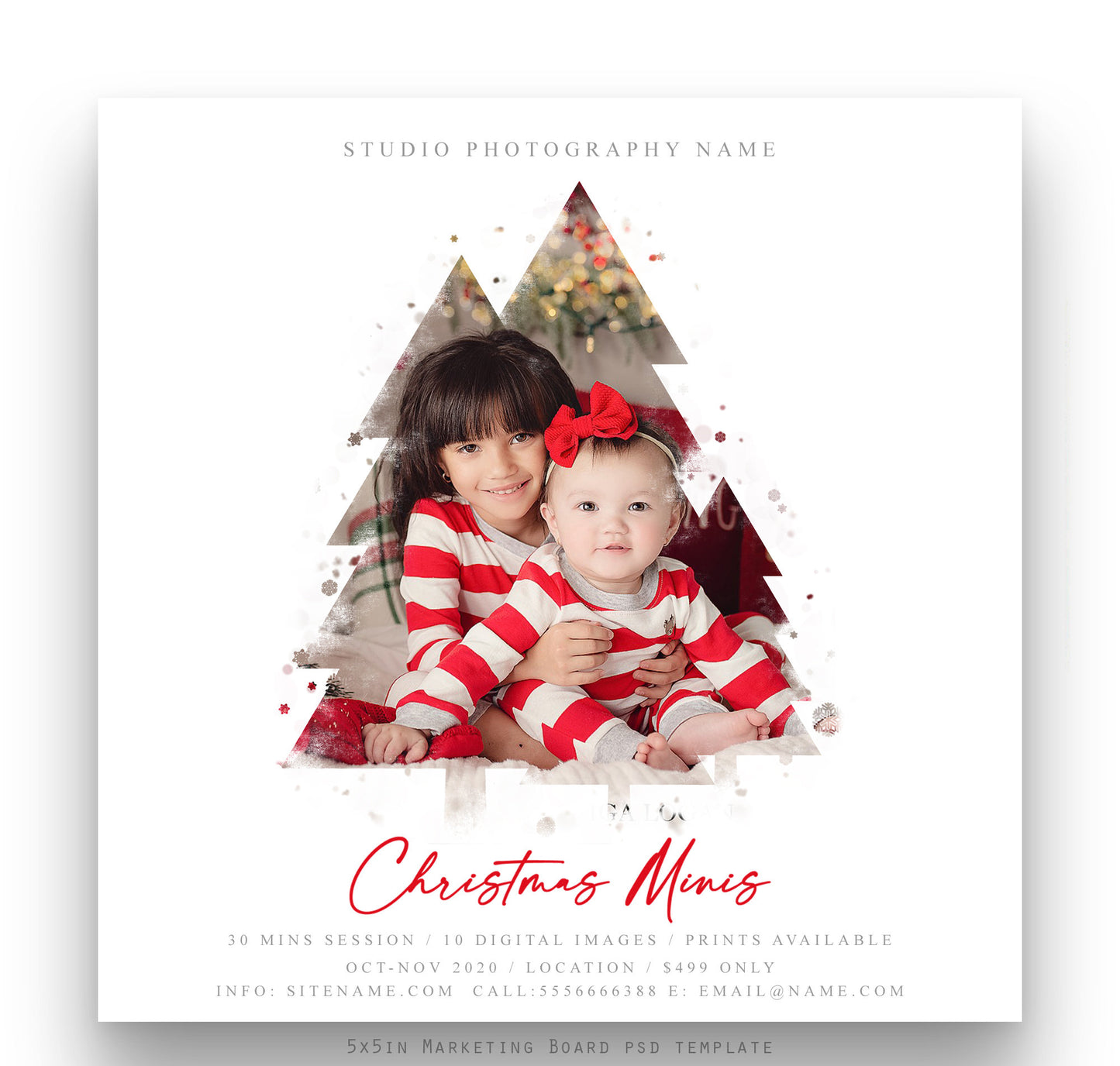 Christmas Mini Session, Photoshop Template