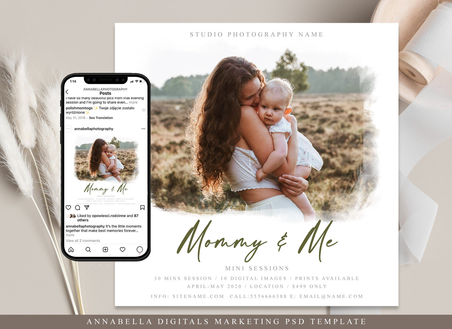 Mommy and Me Minis Session Template