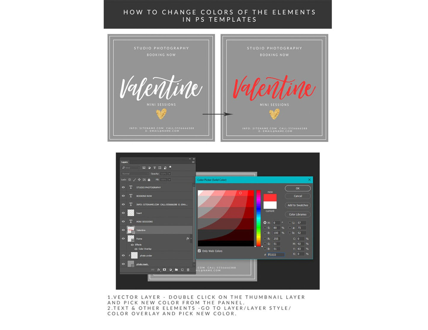 Christmas Mini Session Photoshop Template
