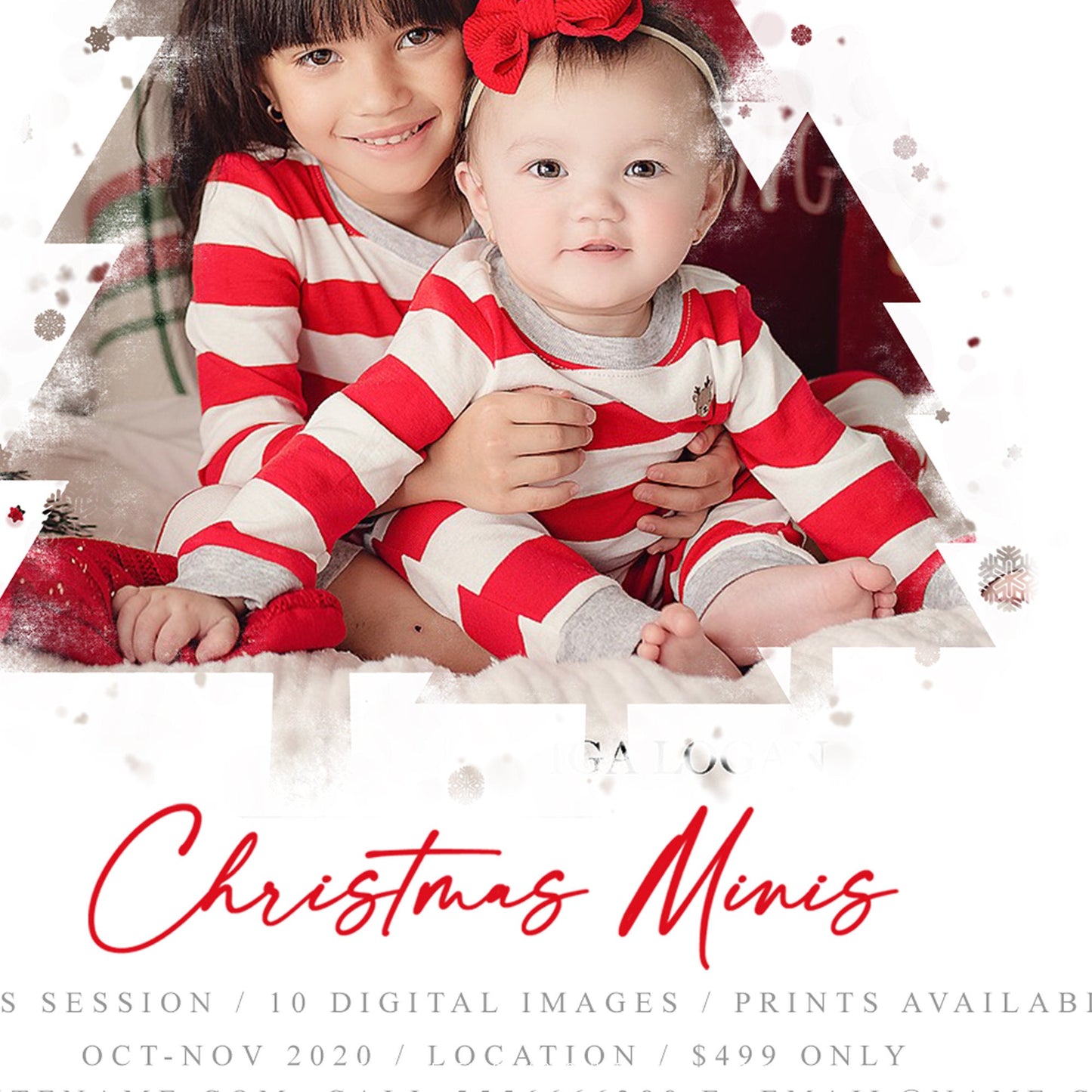 Christmas Mini Session, Photoshop Template