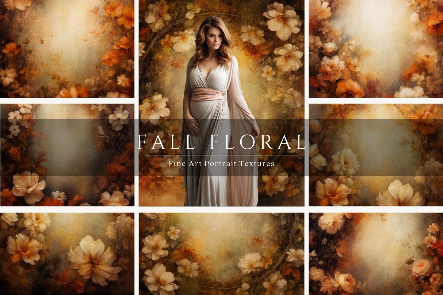 Fall Floral Fine Art Portrait Textures Set 01