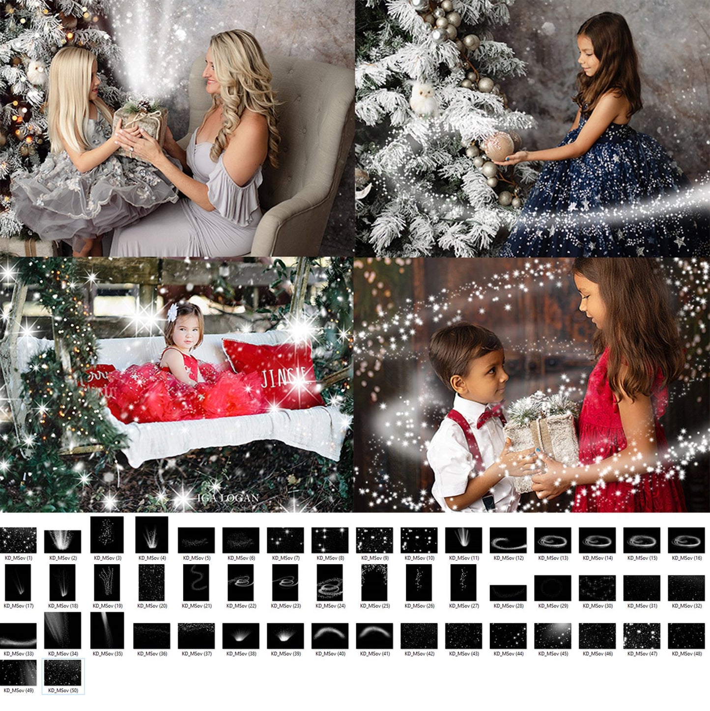 Magical Snow Christmas Photo Overlays