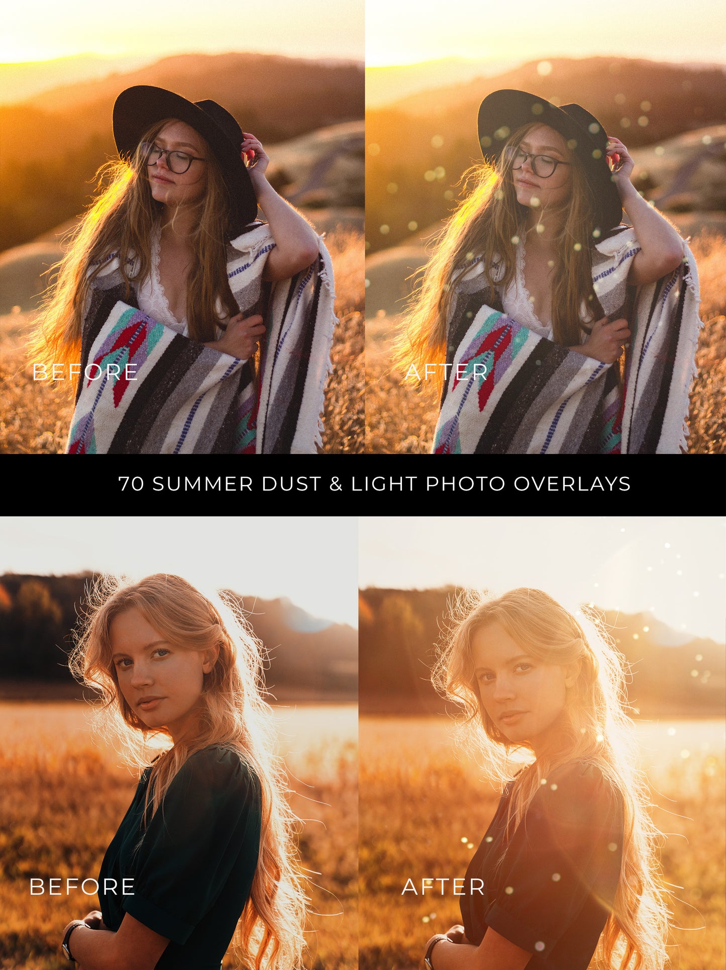 70 Summer Dust and Light Photo Overlays