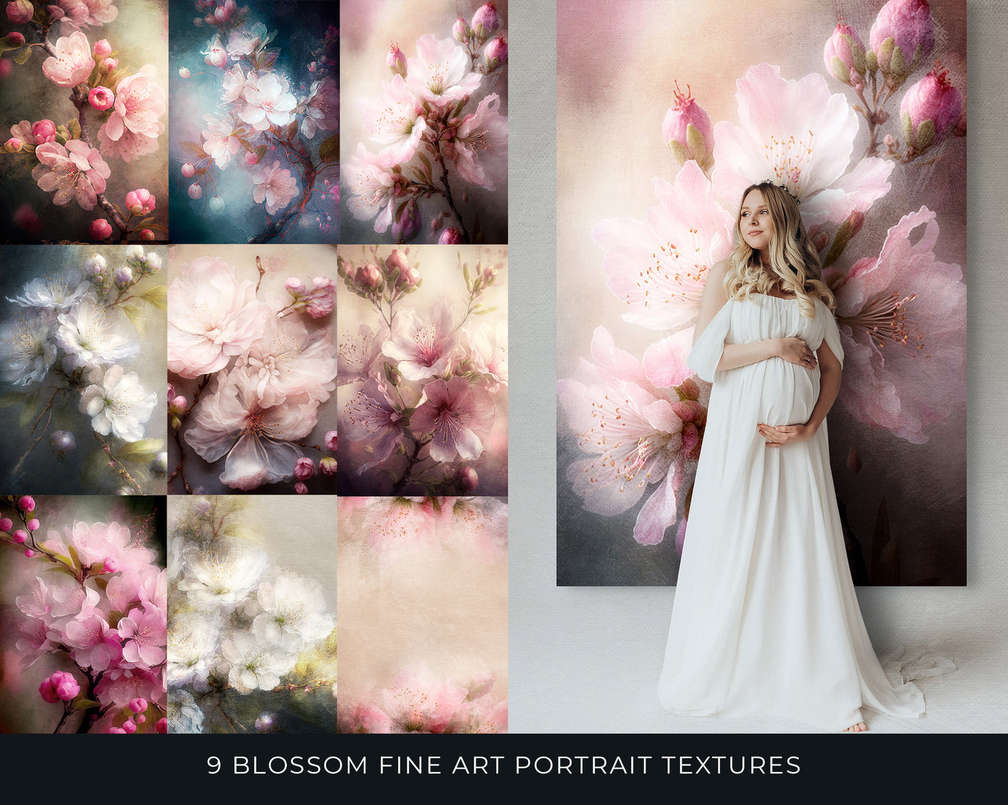 9 Blossom Fine Art Portrait Textures