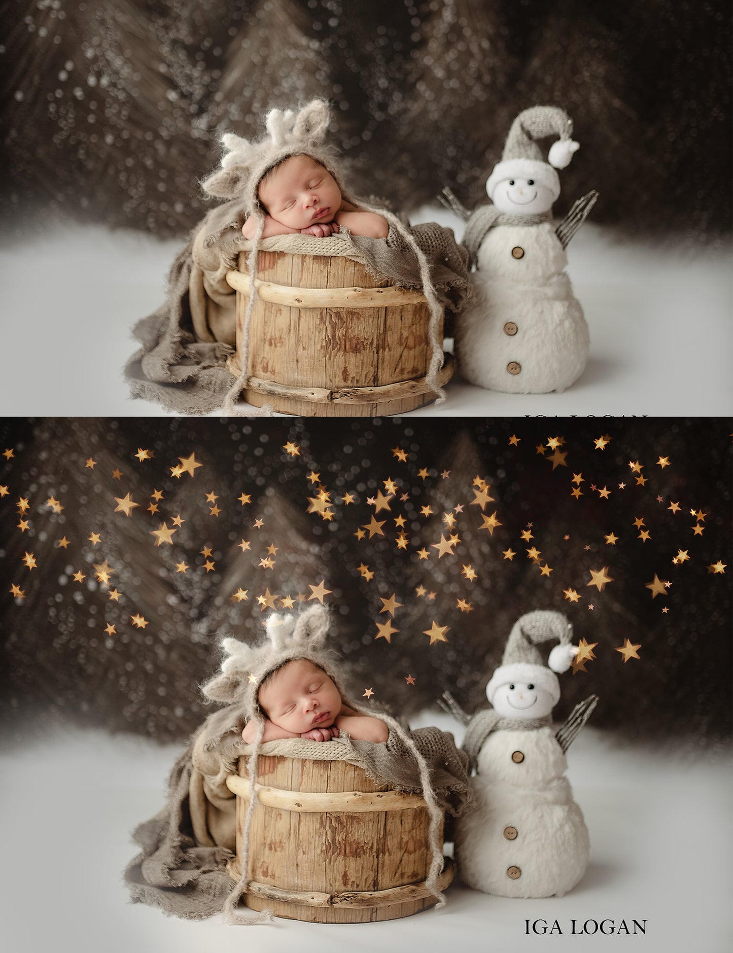 Bokeh Stars Christmas Photo Overlays