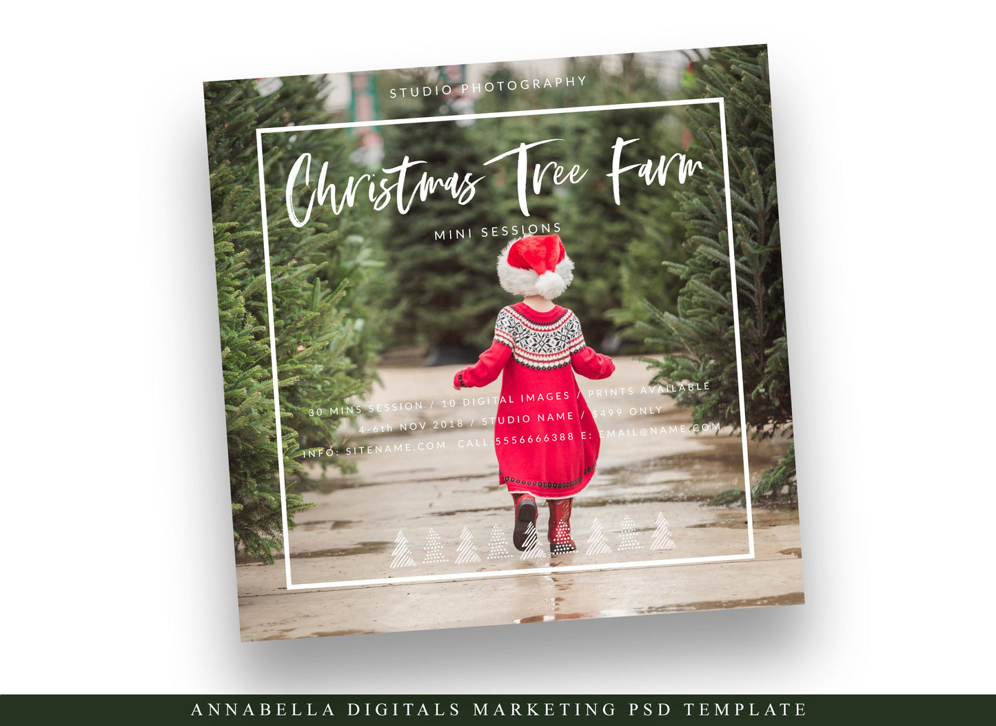 Christmas Mini Session Photoshop Template