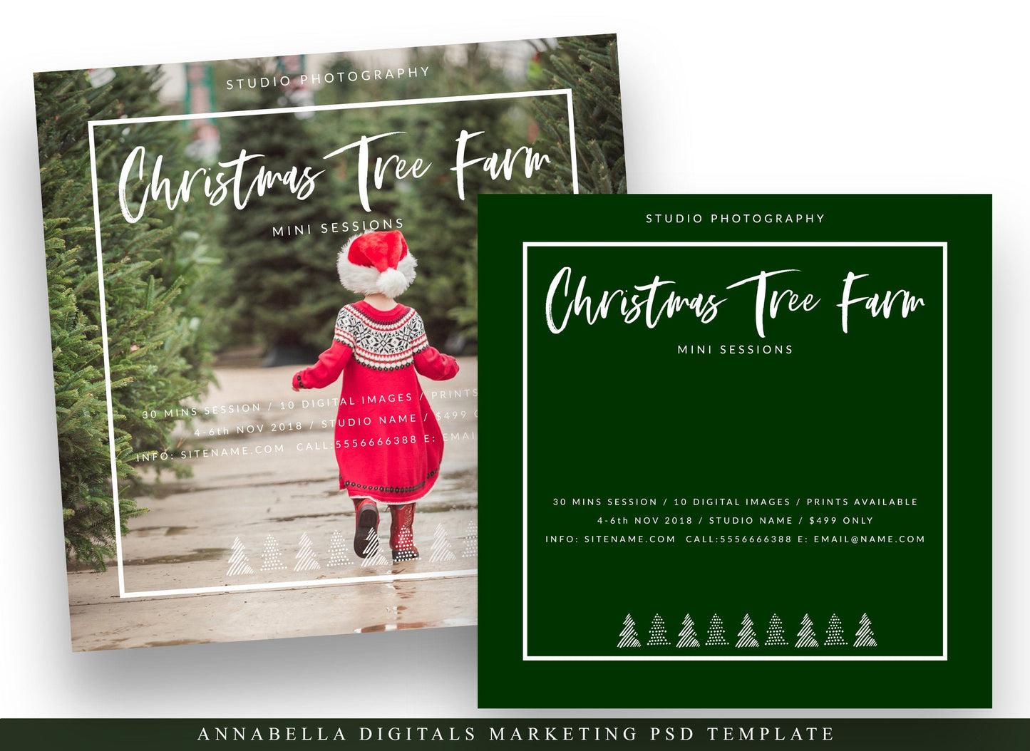 Christmas Mini Session Photoshop Template