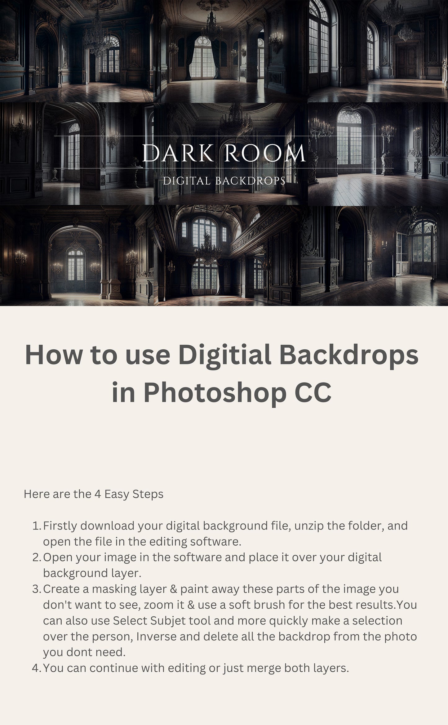 Dark Room Digital Backdrops