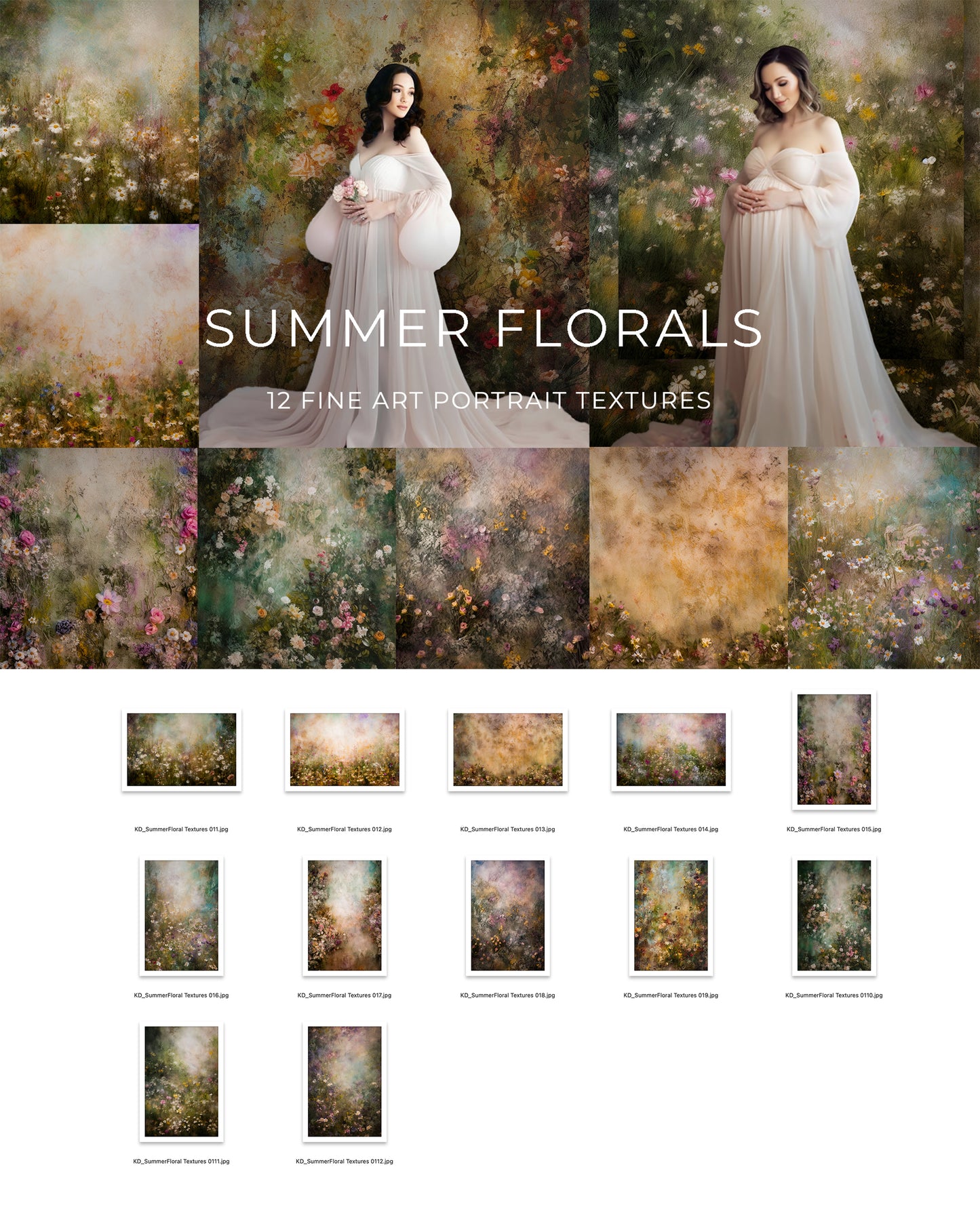 12 Summer Floral Fine Art Textures