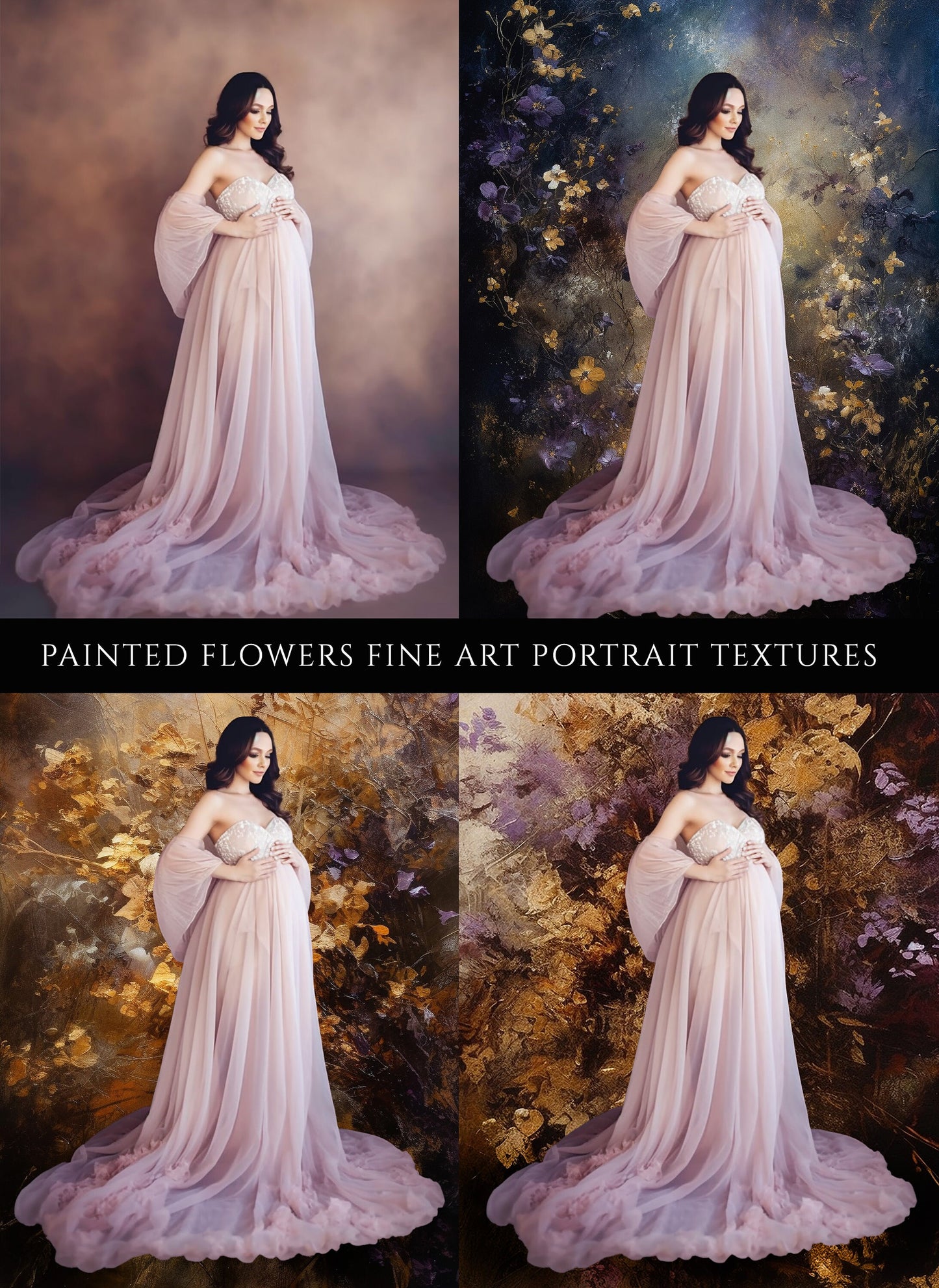 16 Painted Flowers Fine Art Textures