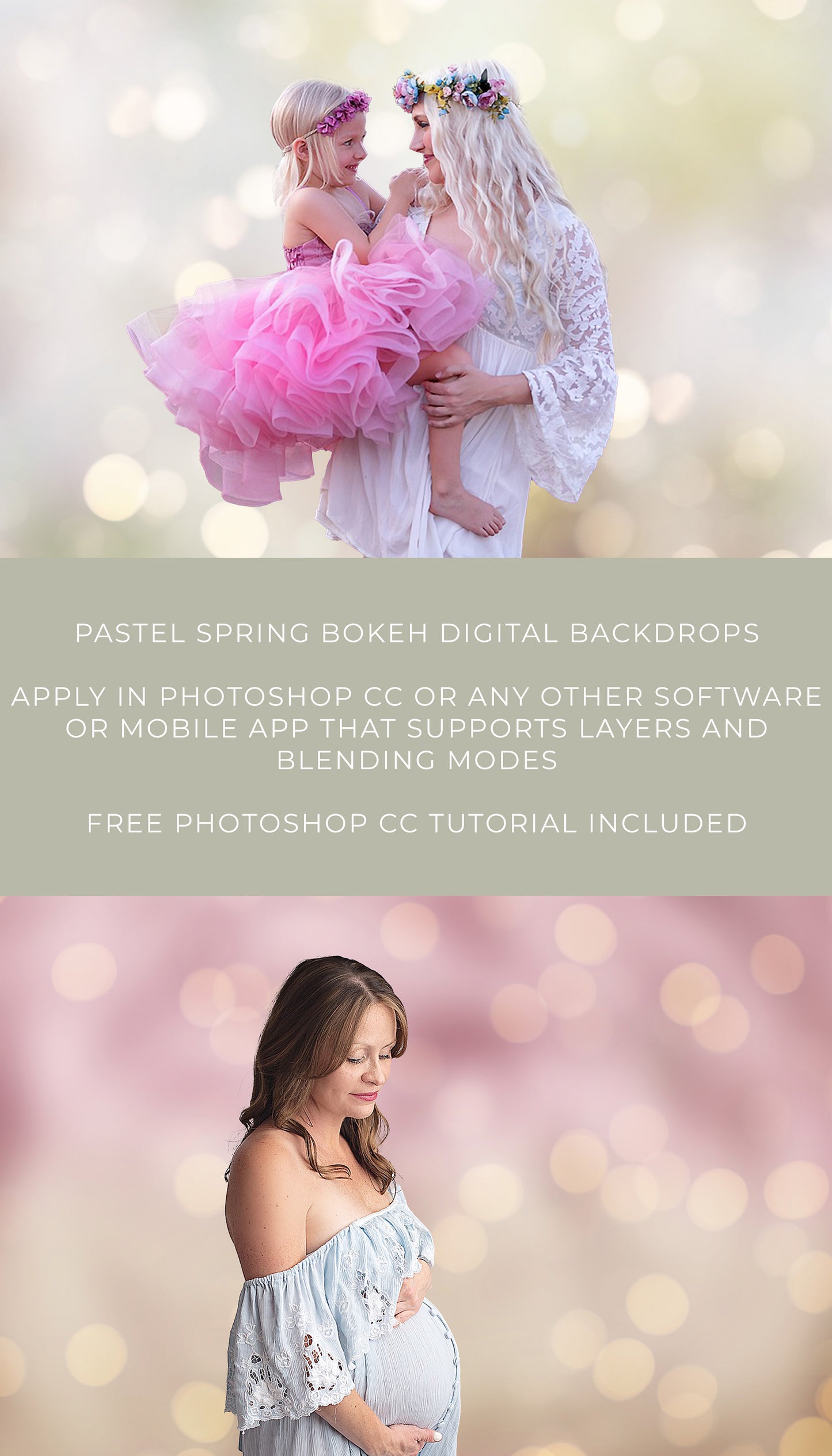 Pastel Spring Bokeh Digital Backdrops