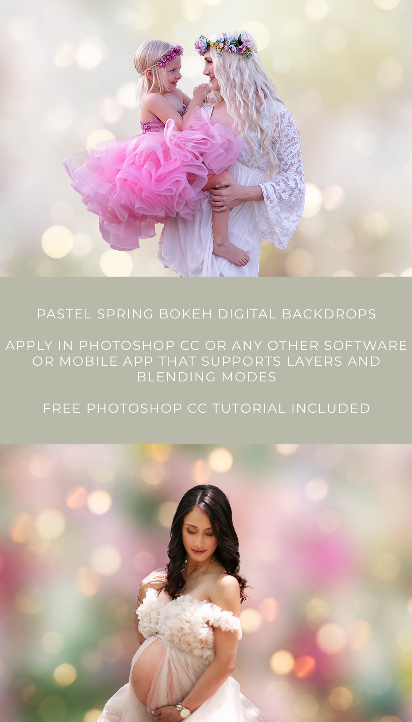 Pastel Spring Bokeh Digital Backdrops