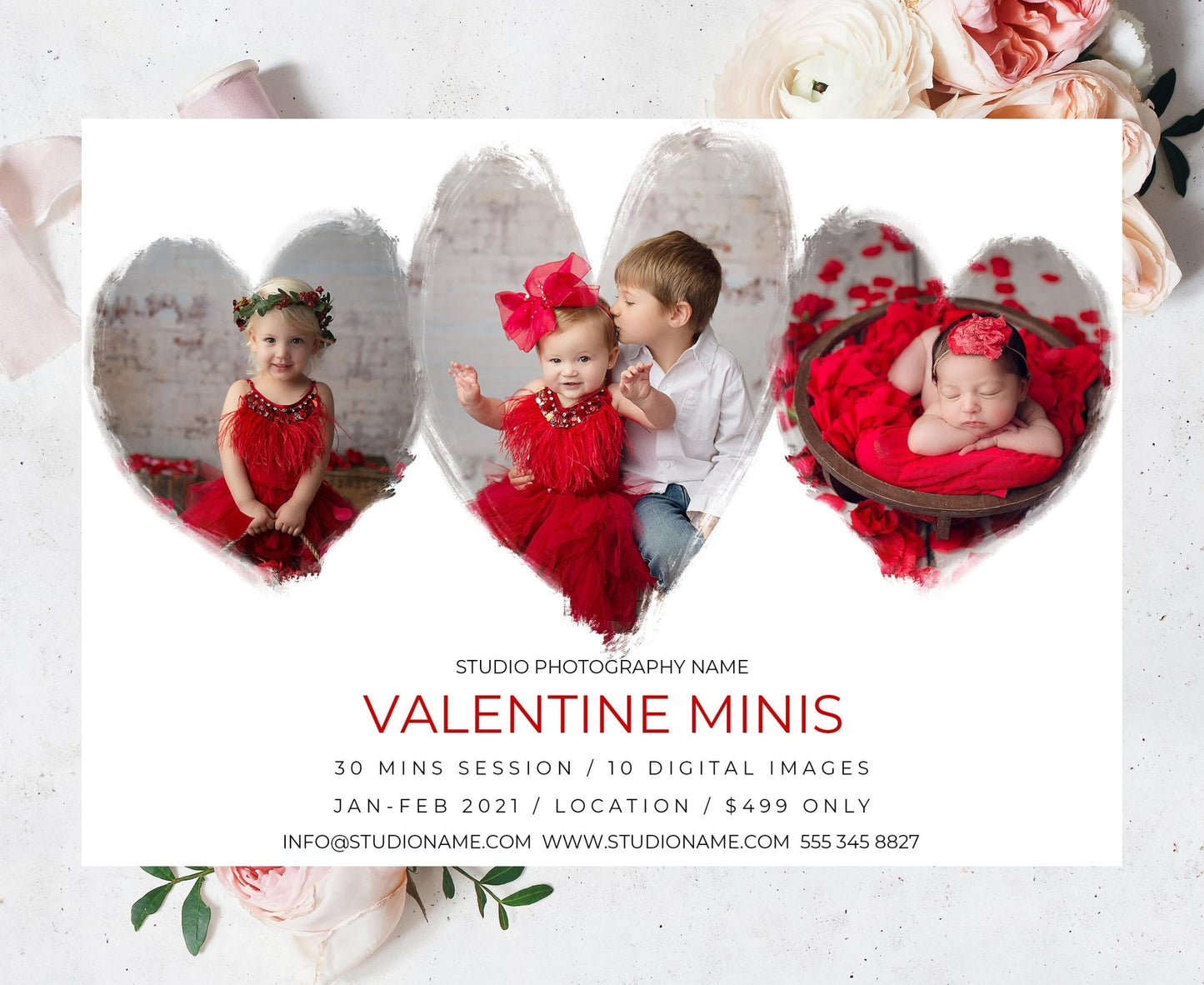 Valentine Mini Session Photoshop Template