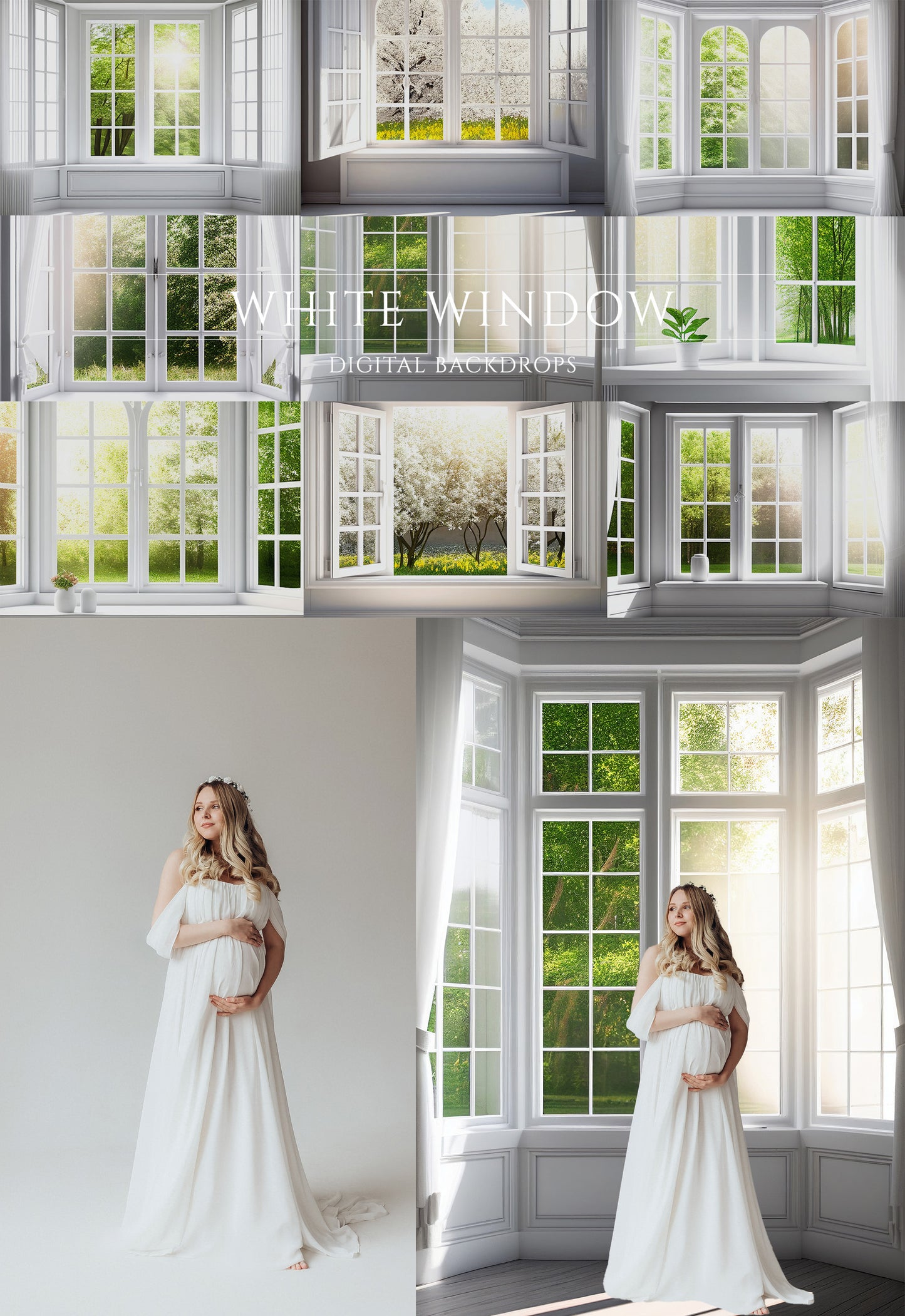 White Window Digital Backdrops