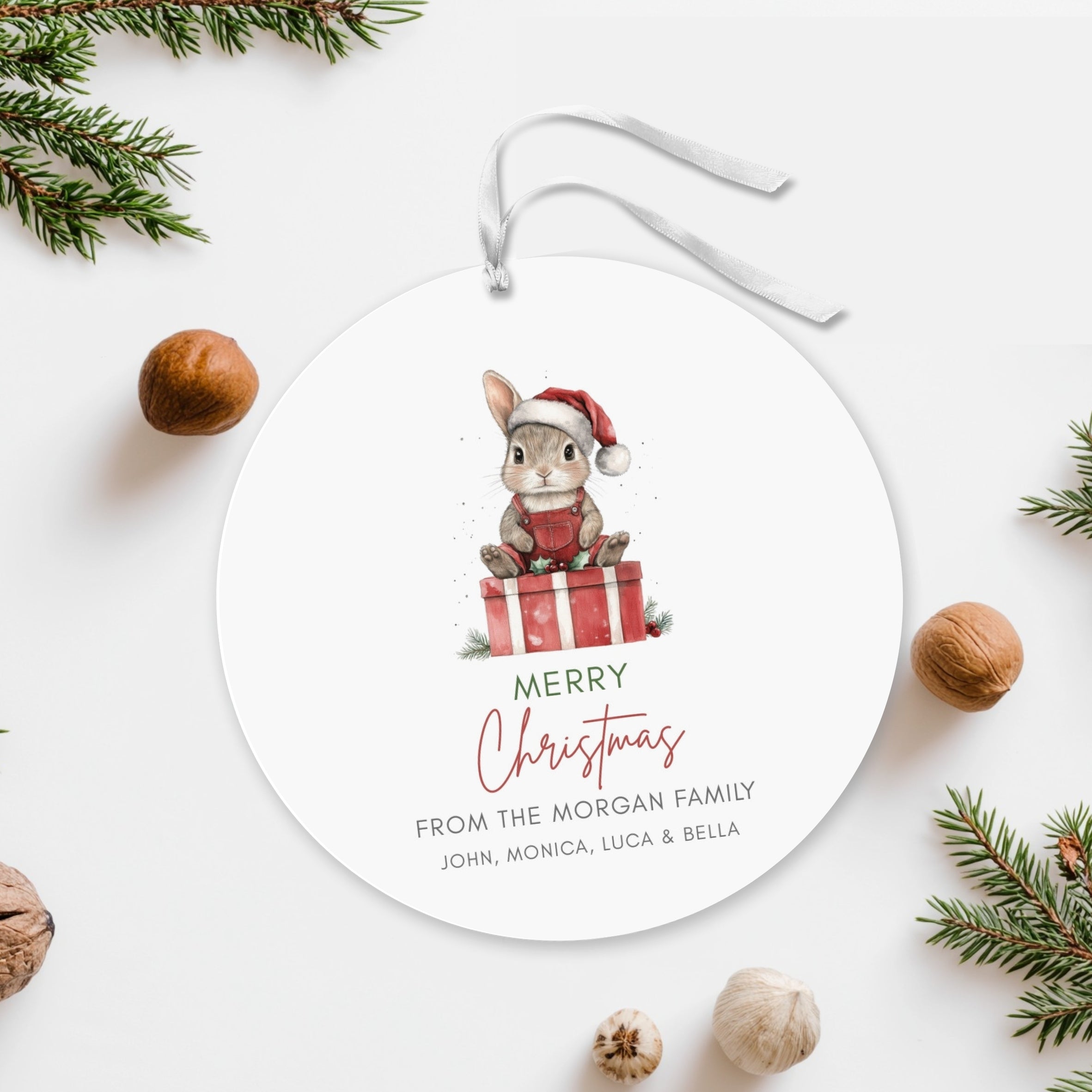 Christmas Favor Round Tag Template