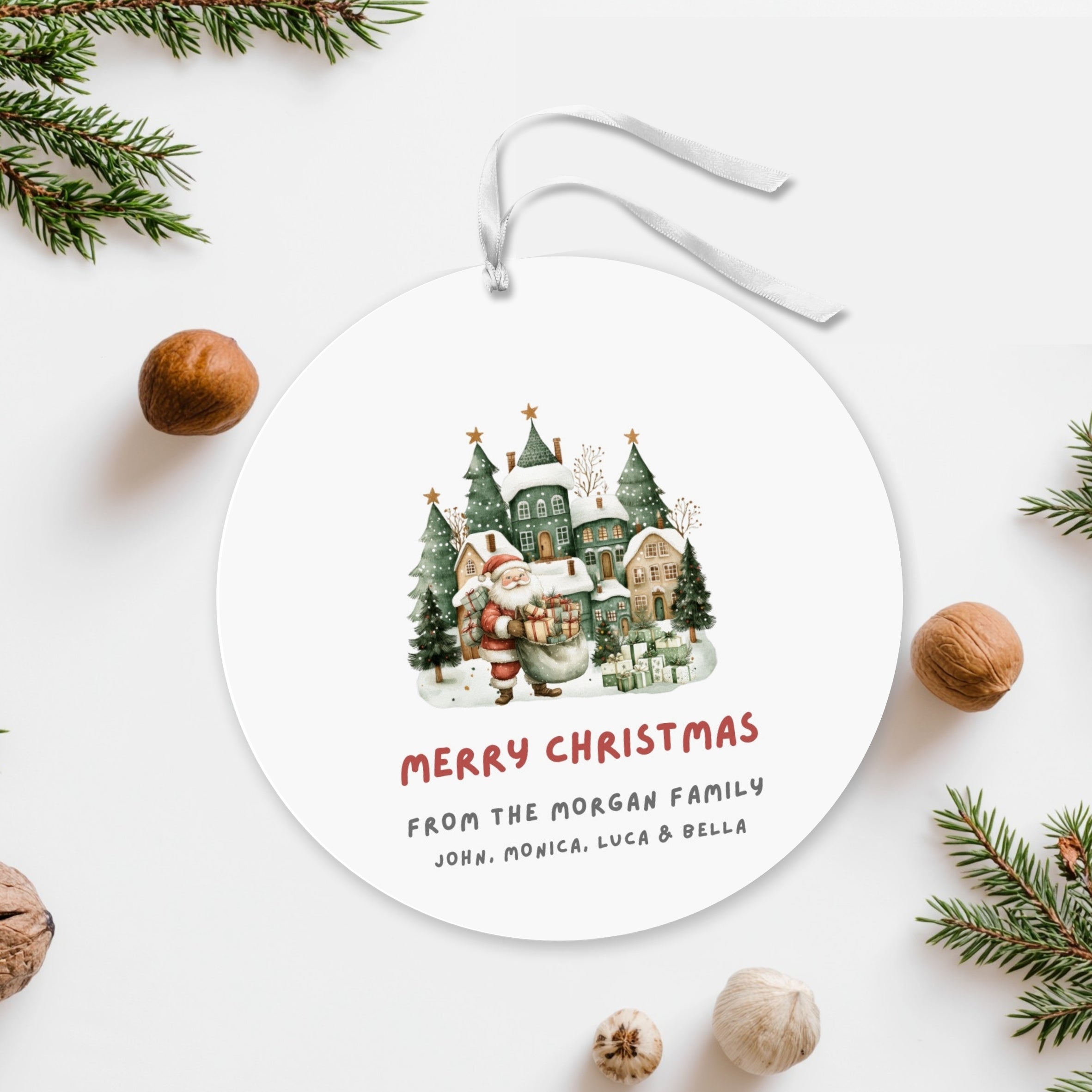 Christmas Favor Round Tag Template