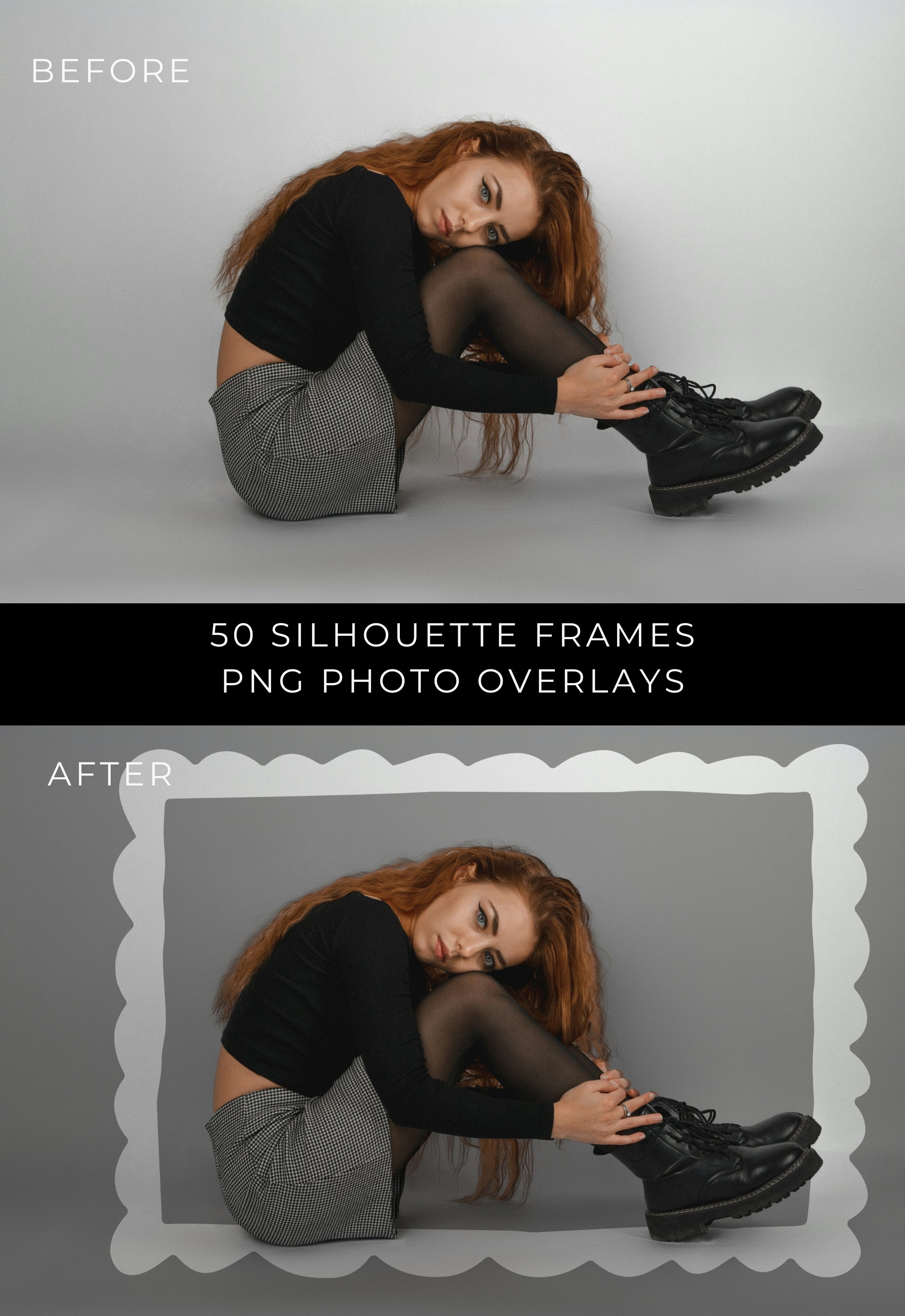 50 Silhouette Frame PNG Photo Overlays