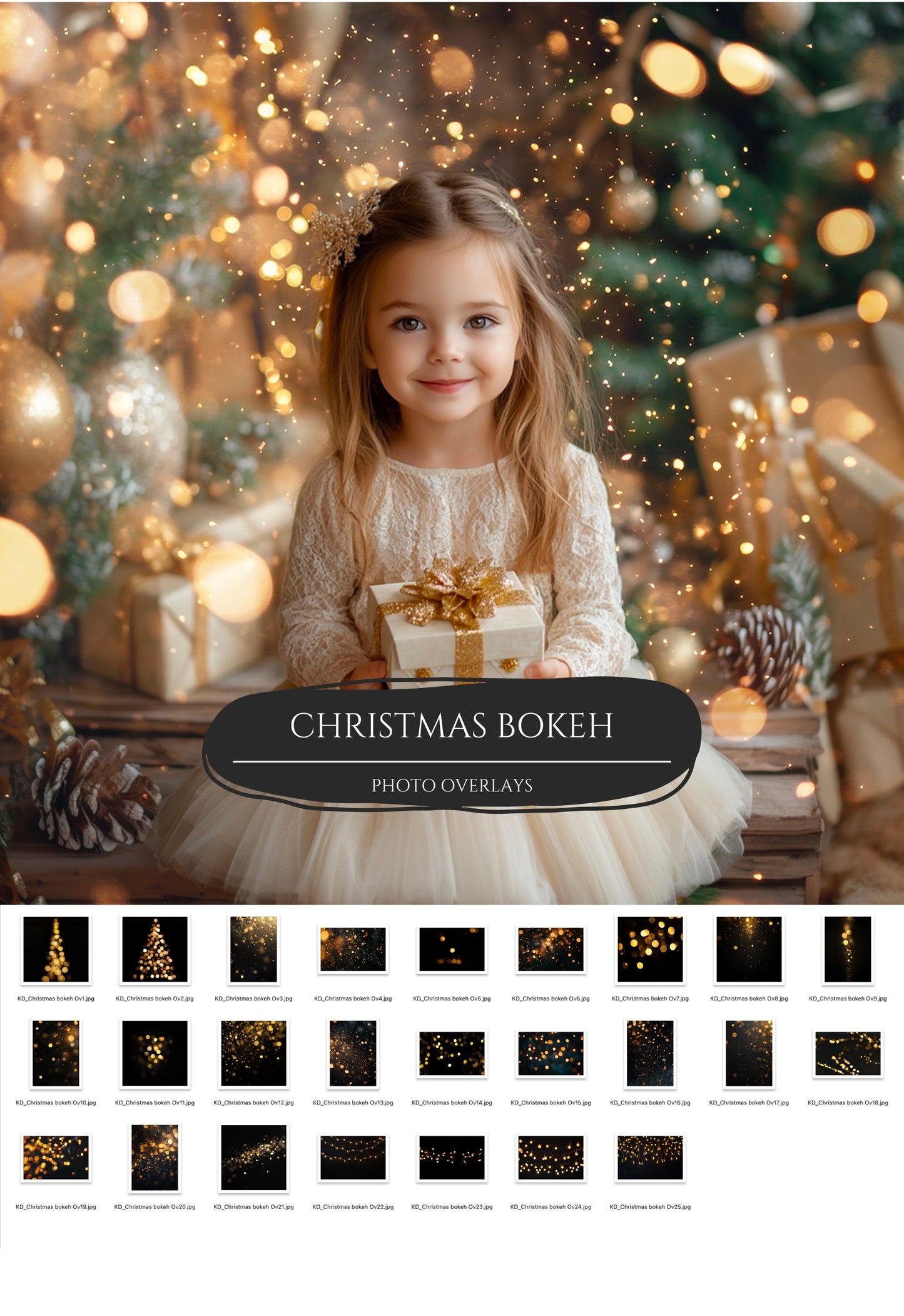 Christmas Bokeh Lights Photoshop Overlays