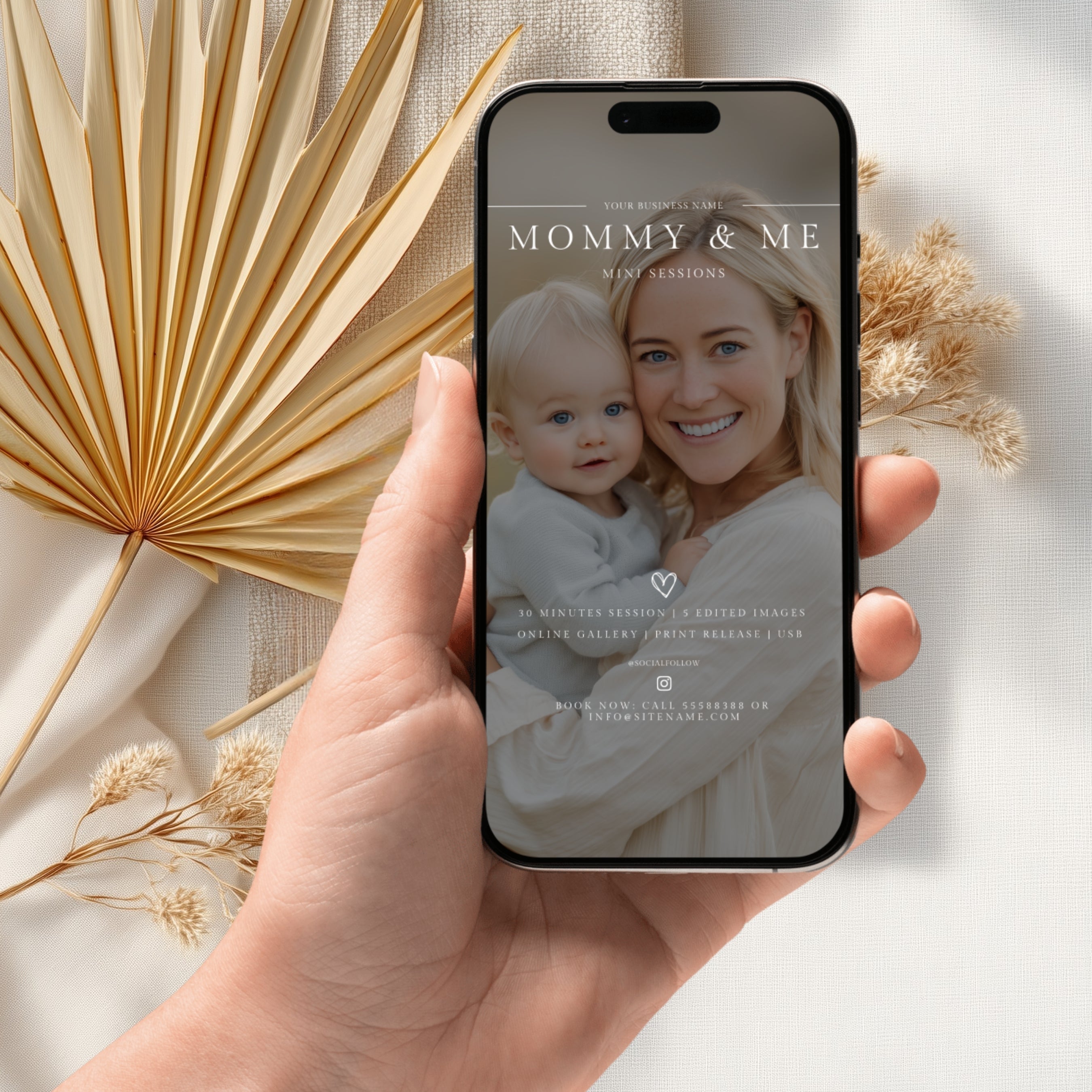 Mothers Day Mini Sessions Photography Editable Marketing Board Template