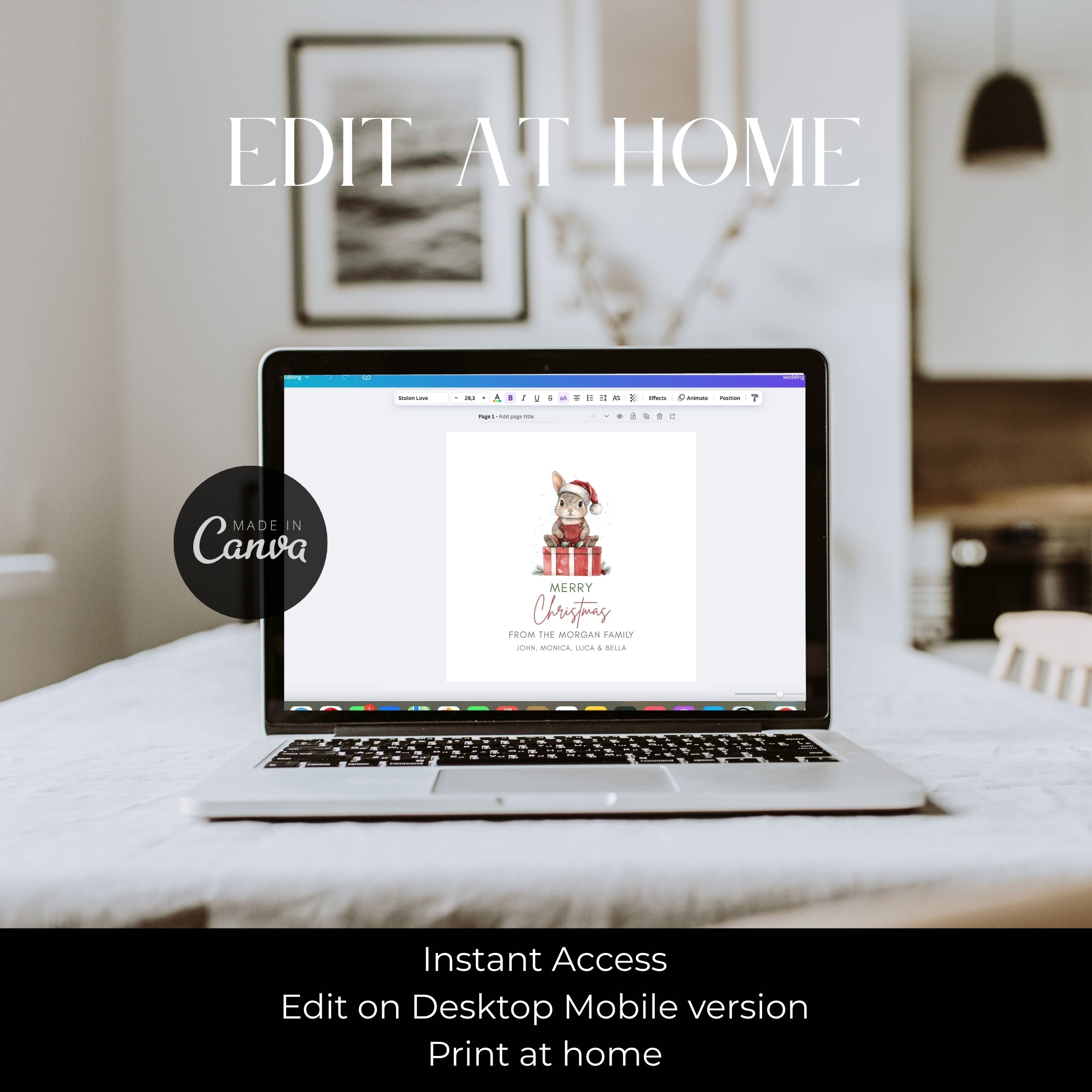 Christmas Favor Round Tag Template