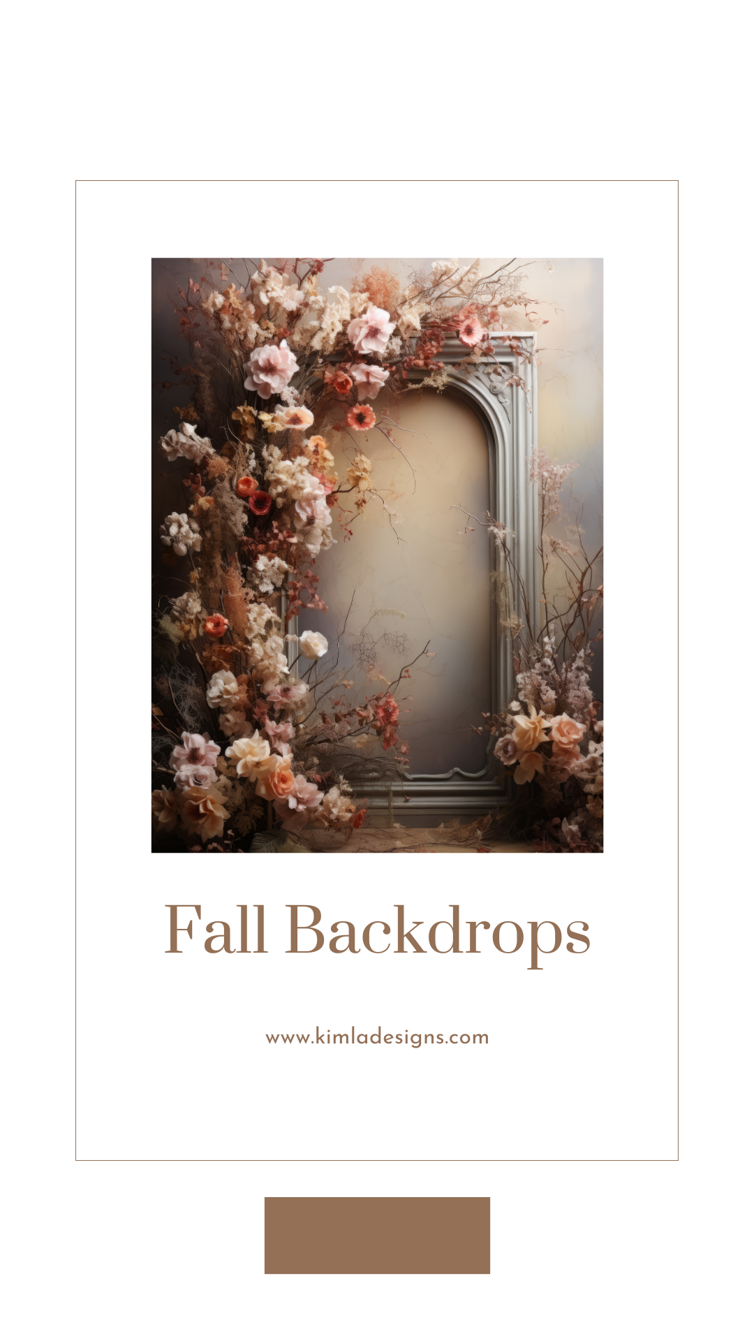 Fall Florals Photo Studio Digital Backdrops