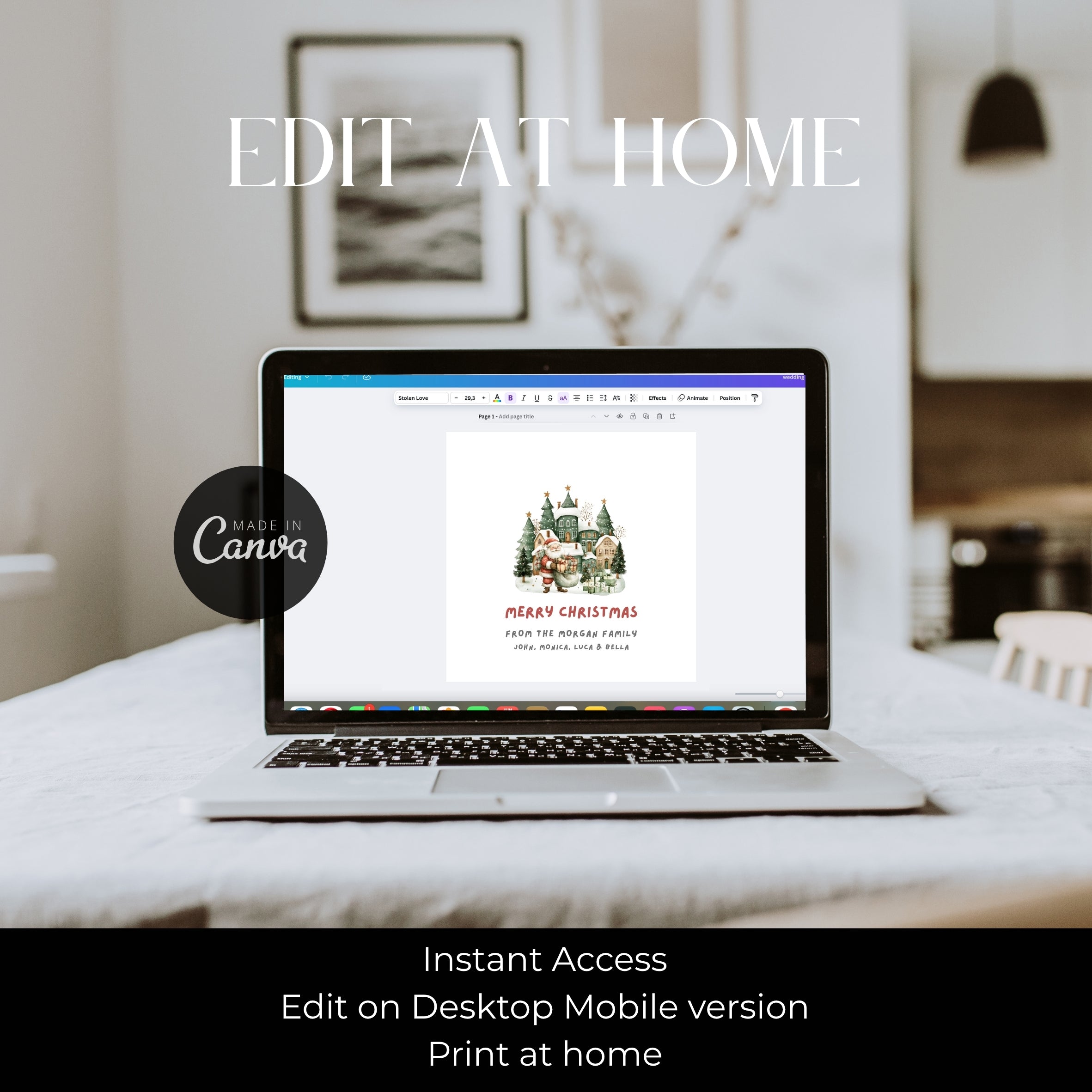 Christmas Favor Round Tag Template