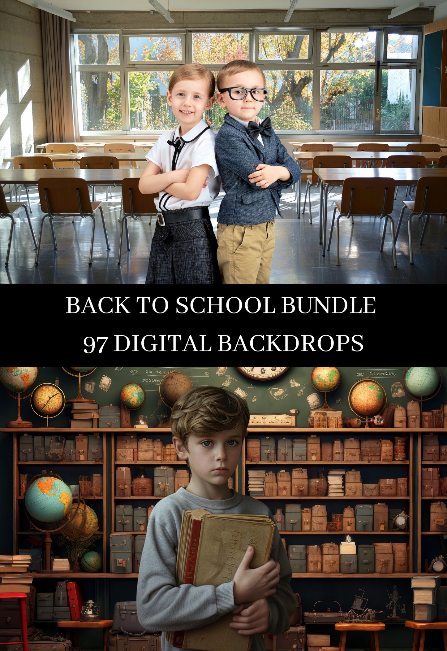 Bundle Back to School Digital Backdrops