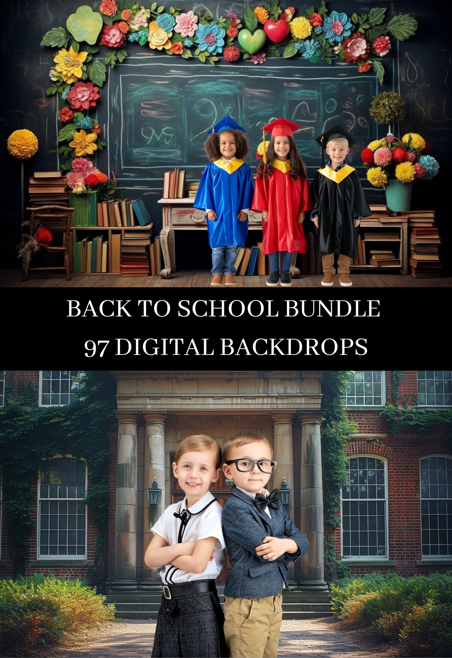 Bundle Back to School Digital Backdrops