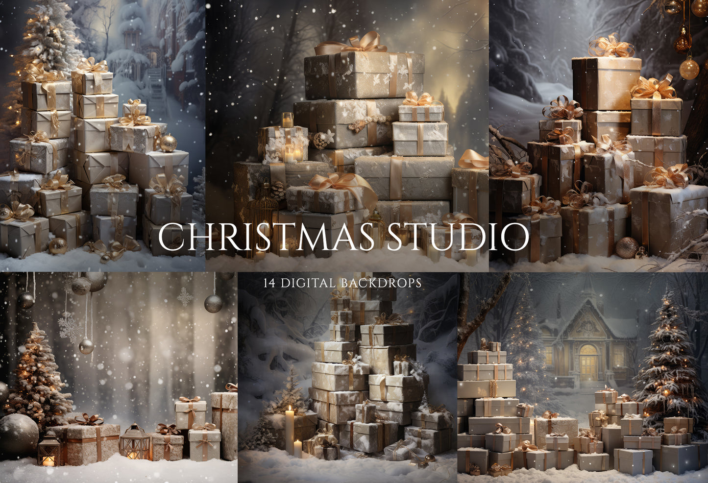 Christmas Photo Studio Digital Backdrops