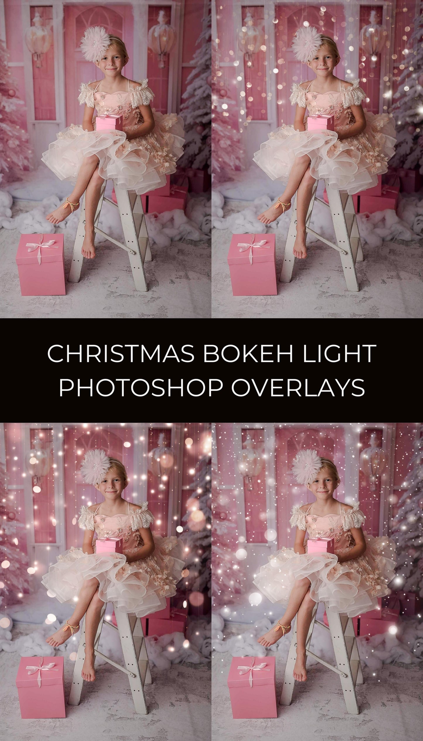 Christmas Bokeh Lights Photo Overlays
