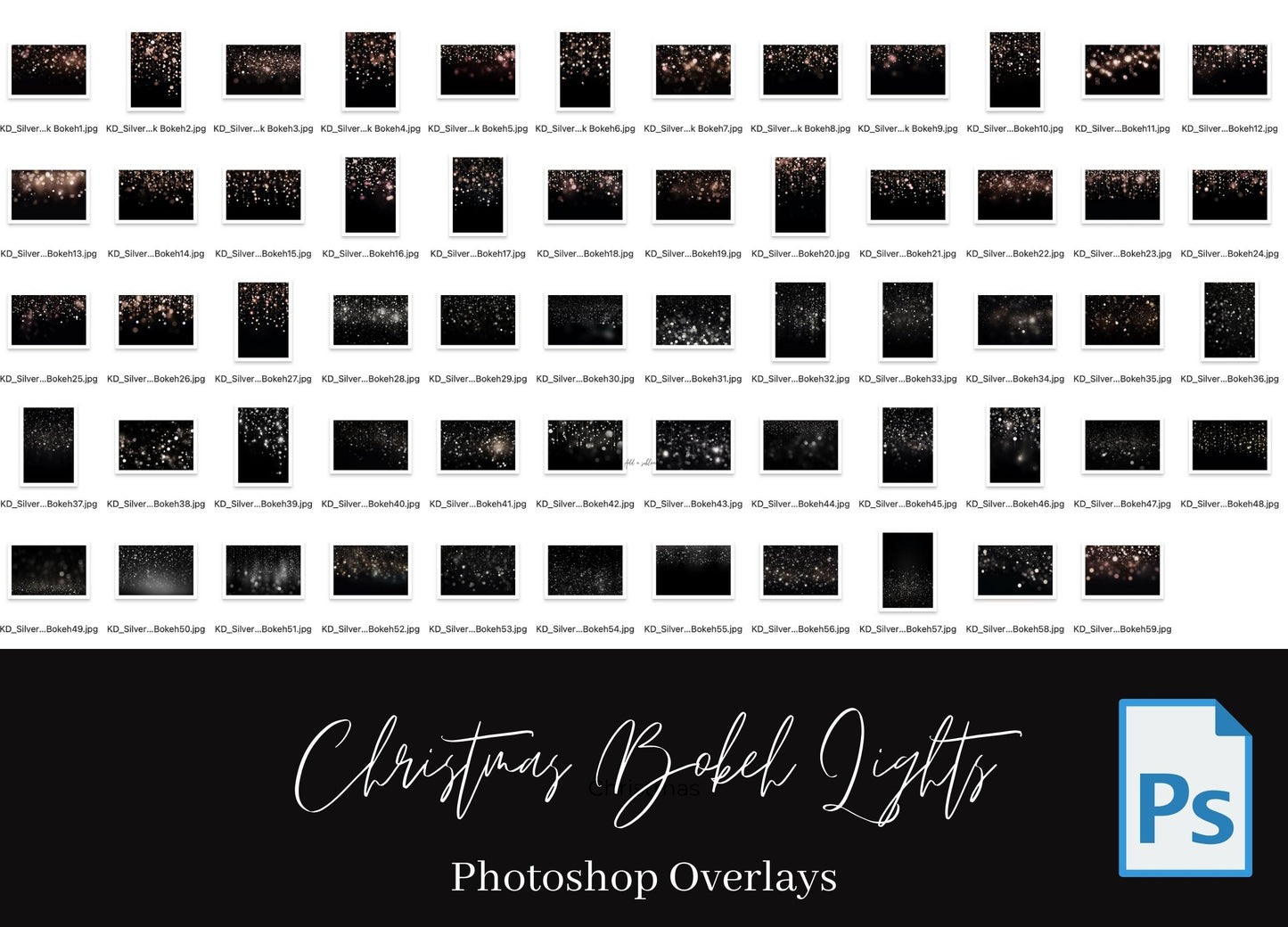 Christmas Bokeh Lights Photo Overlays