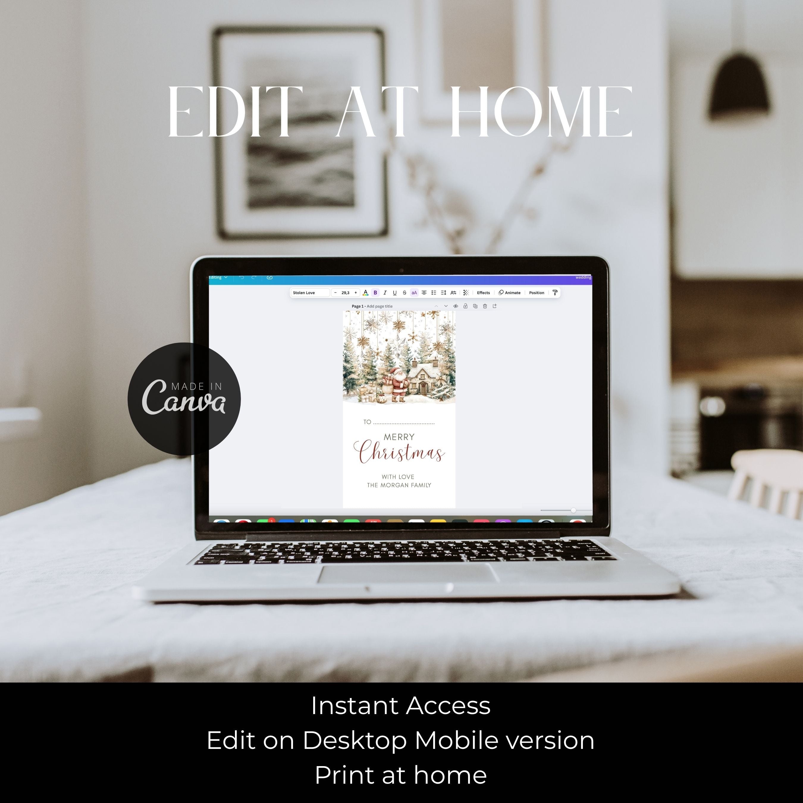 Christmas Favor Tag Template