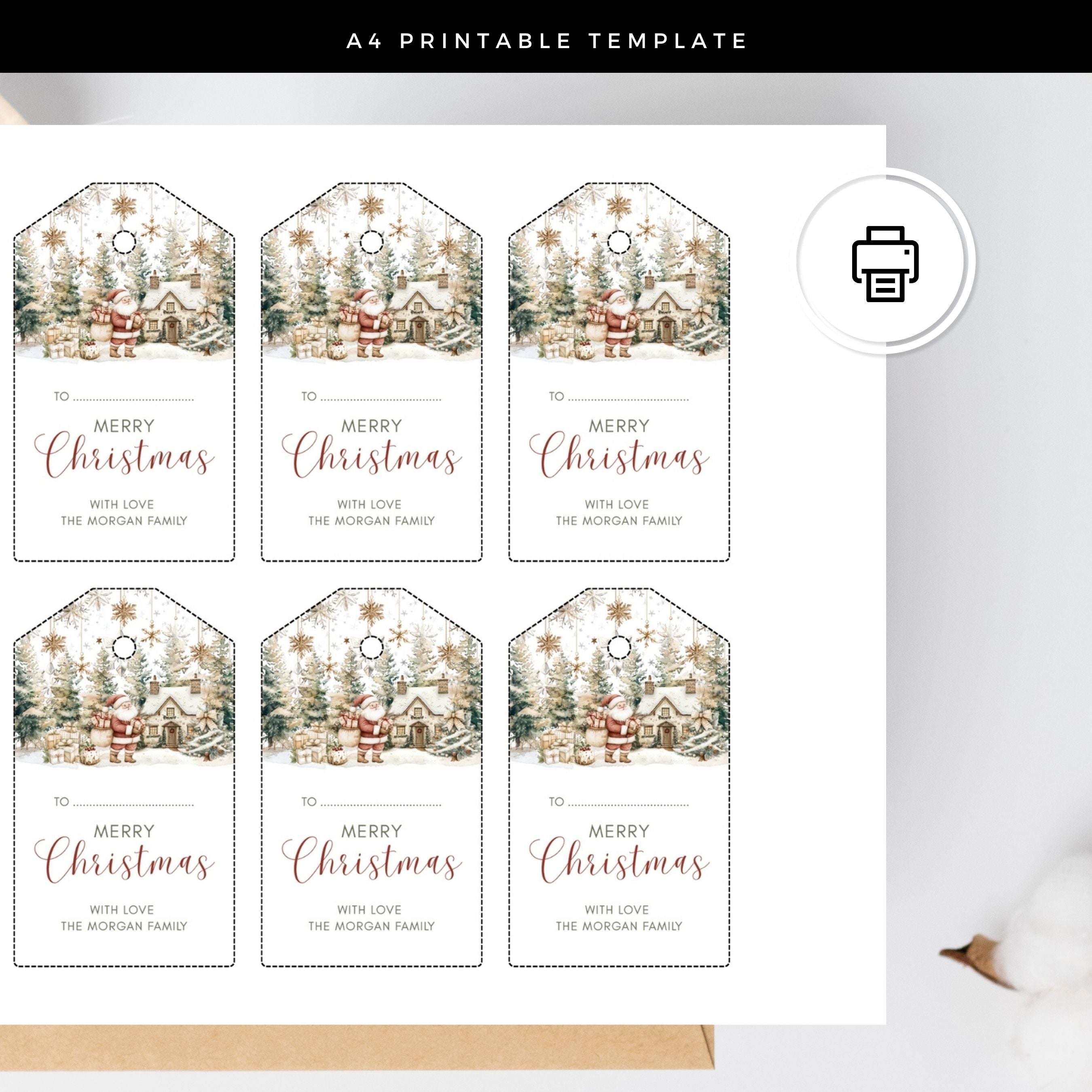 Christmas Favor Tag Template