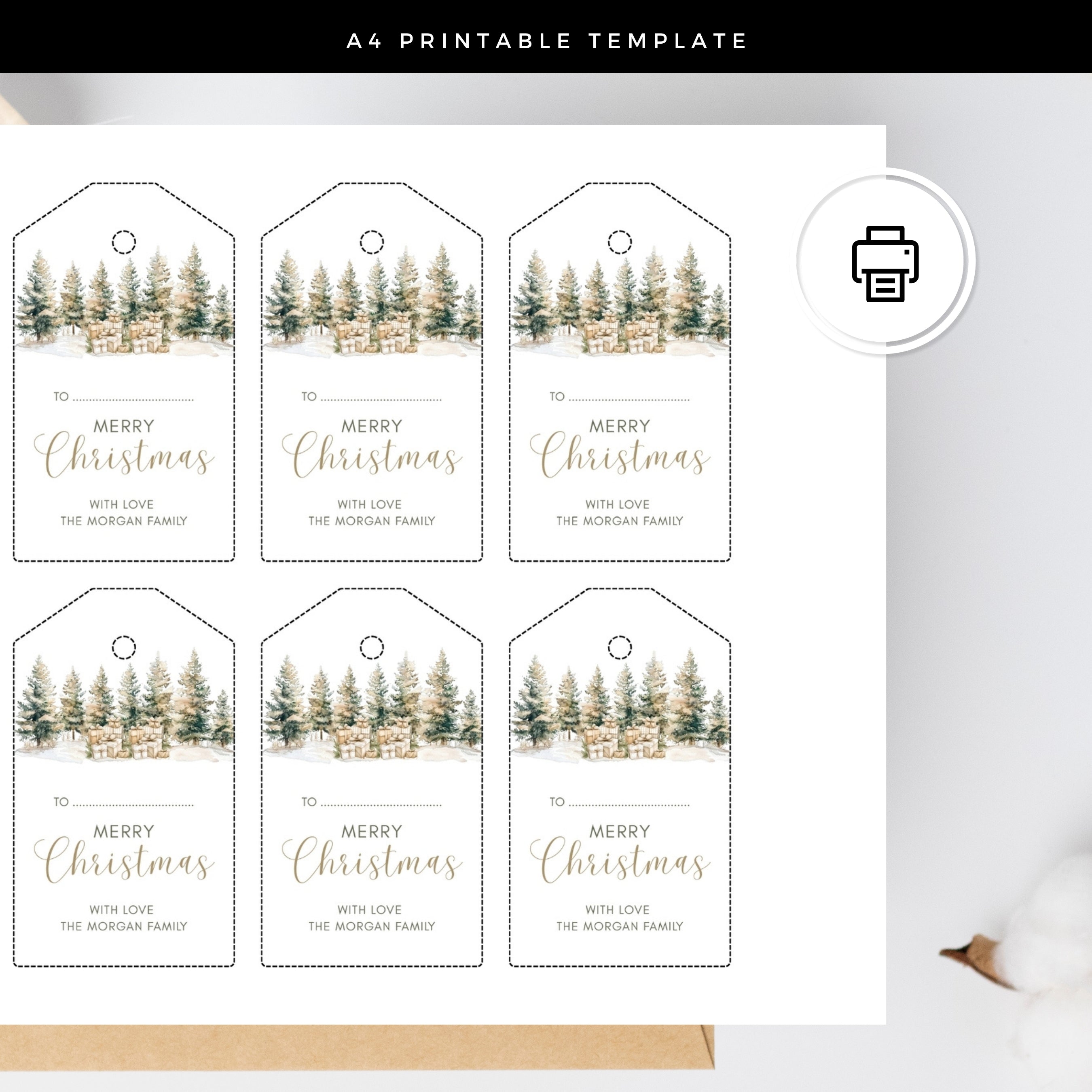 Christmas Favor Tag Template