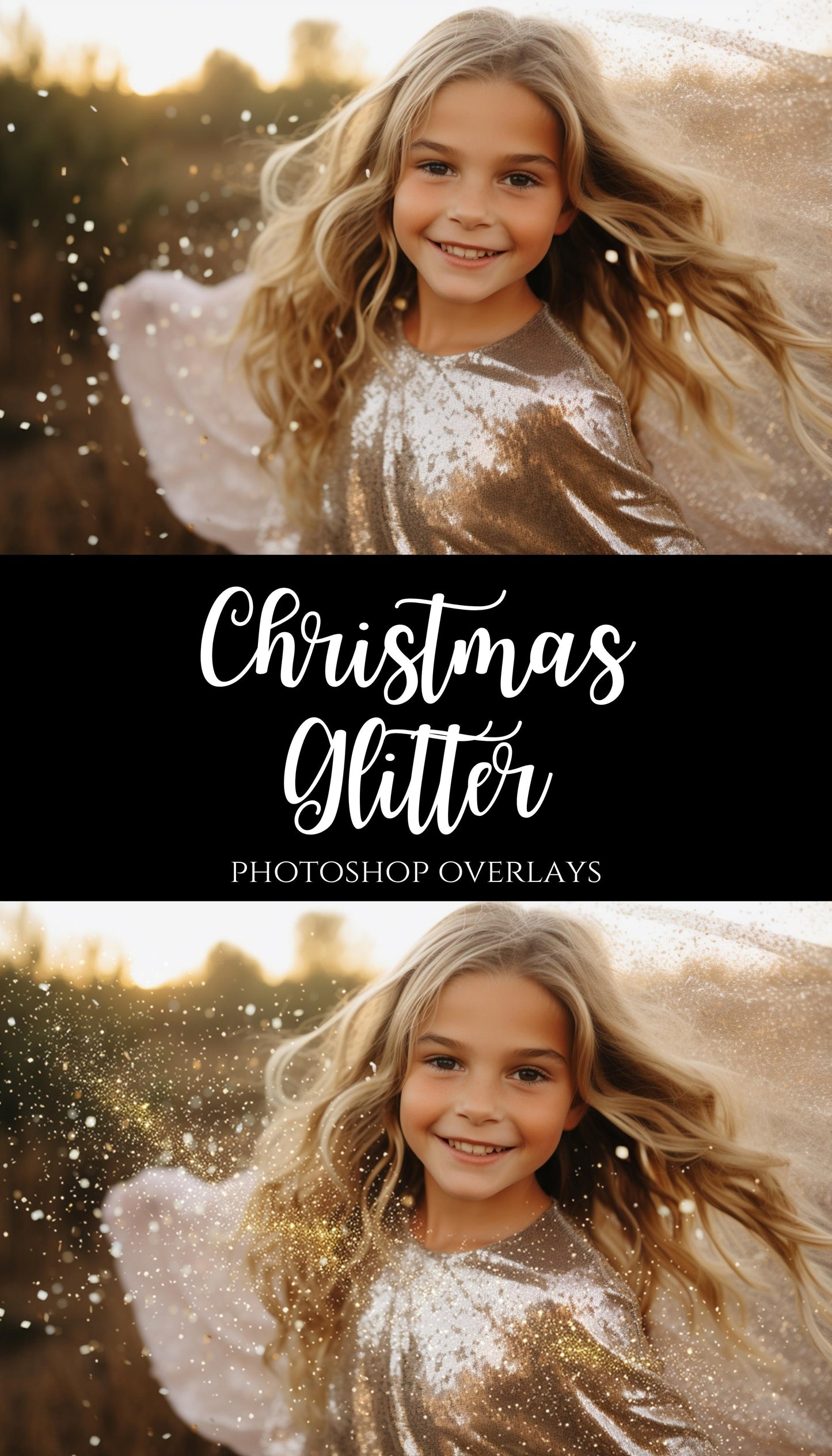 Christmas Glitter Photo Overlays